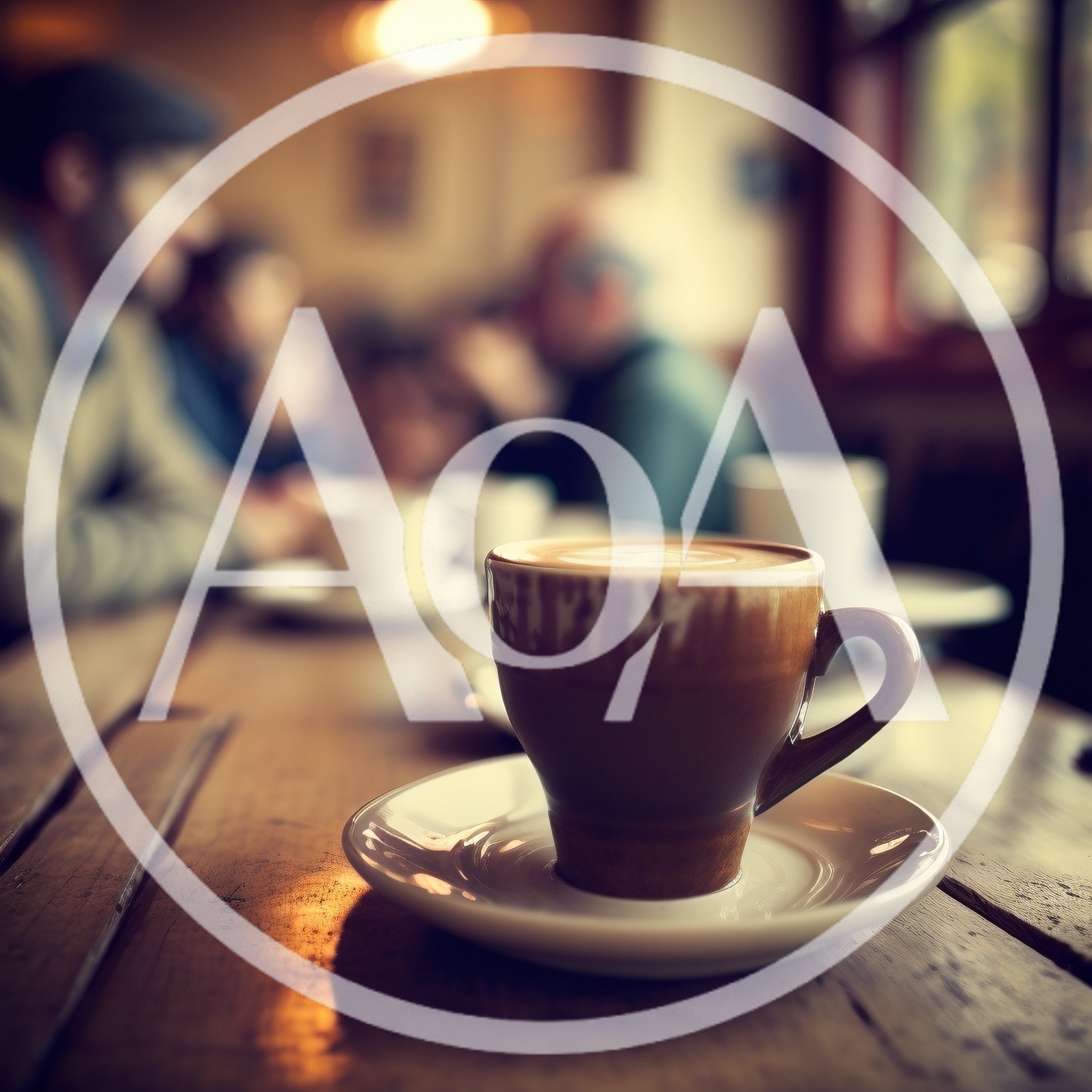 Cup Of Coffee On A Wooden Table In A Cafe