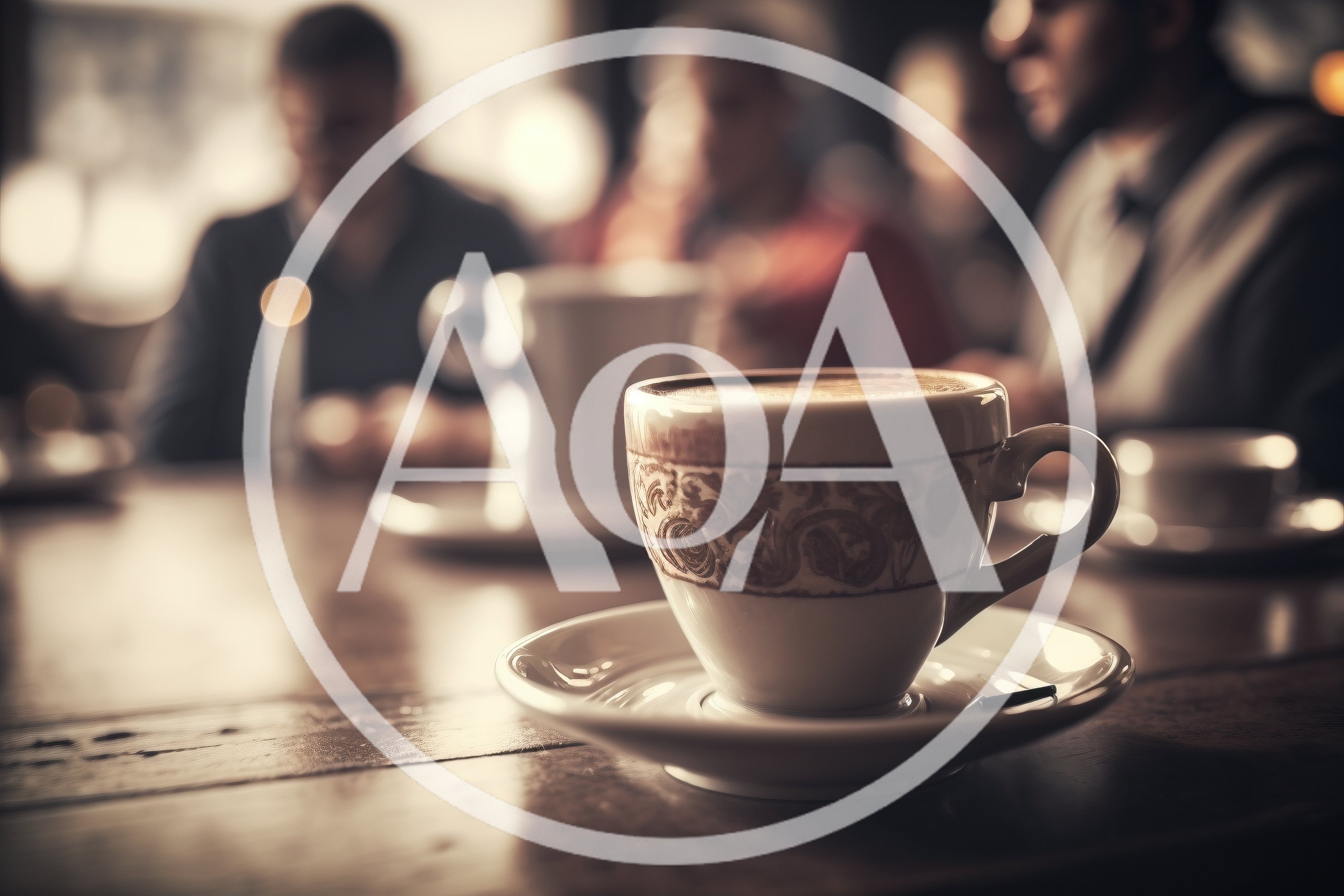 Close Up Of A Decorative Coffee Cup On A Table