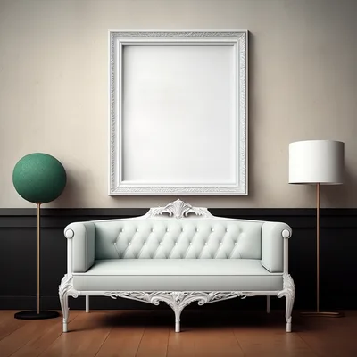 Elegant Living Room Interior With Ornate Sofa And Frame
