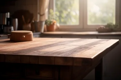 Rustic Wooden Kitchen Island Countertop
