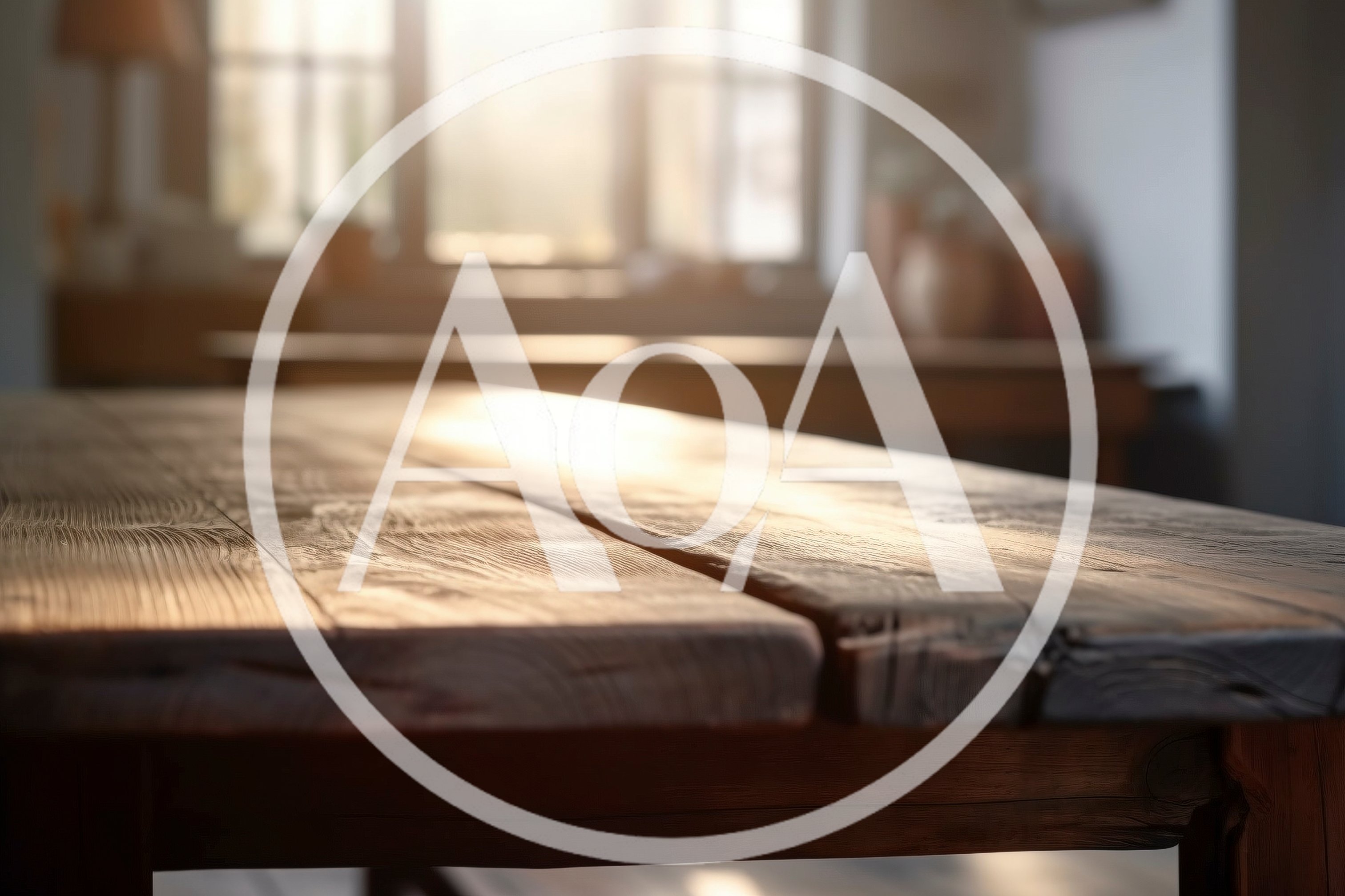 Rustic Wooden Table Surface In Sunlit Room