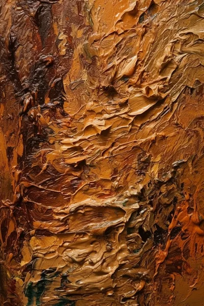 Abstract Oil Painting With Thick Impasto Texture