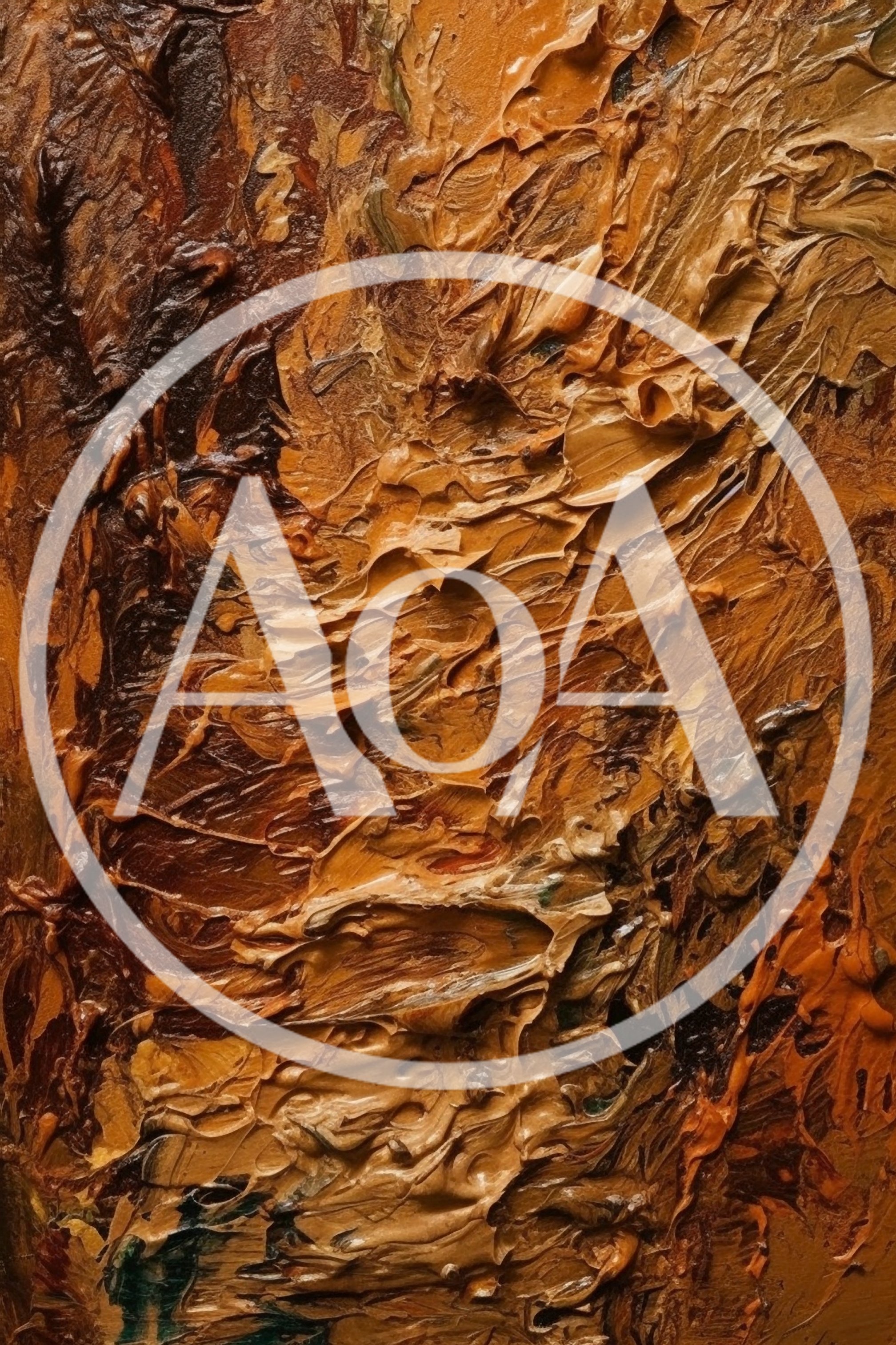Abstract Oil Painting With Thick Impasto Texture