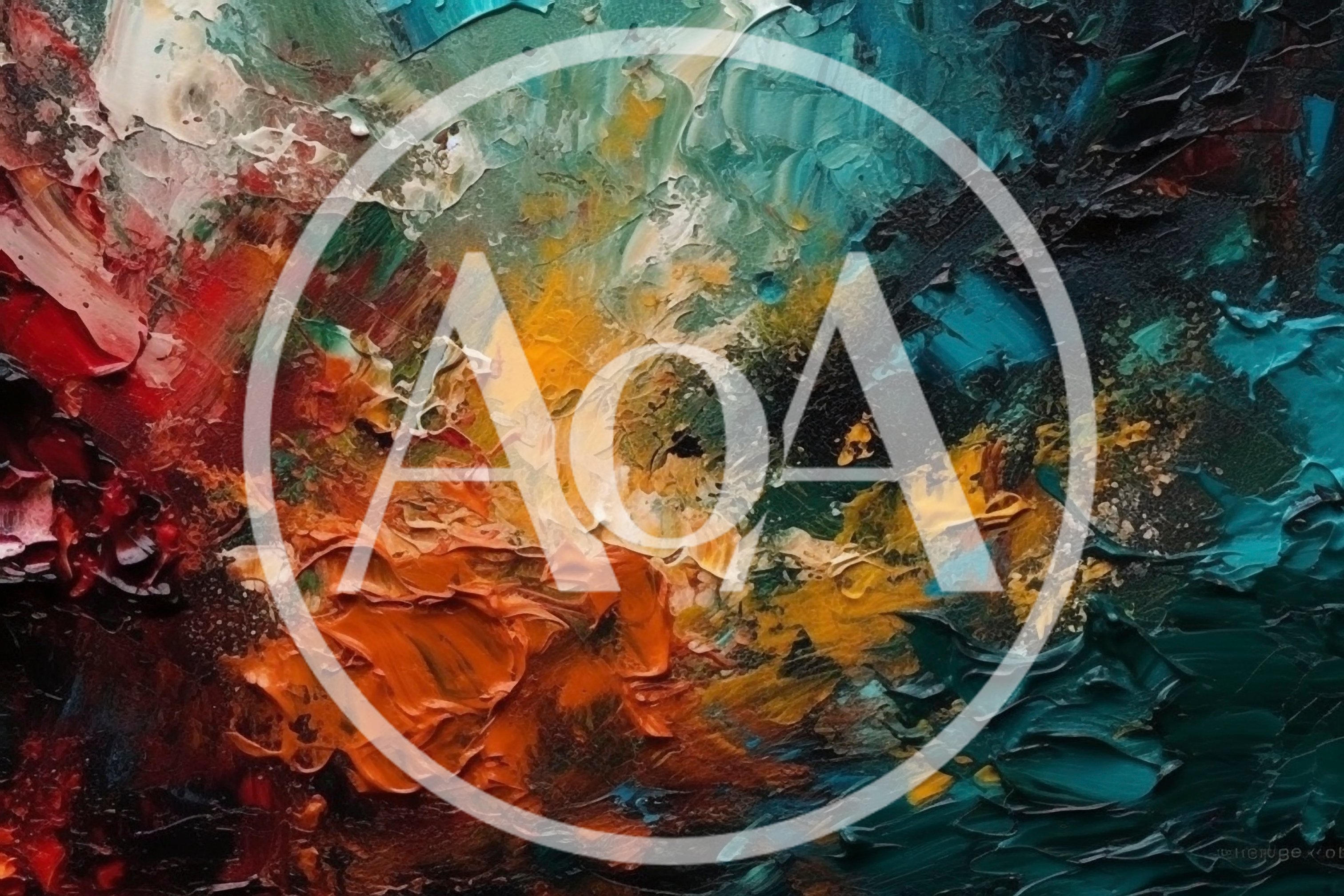 Abstract Oil Painting With Thick Impasto Texture