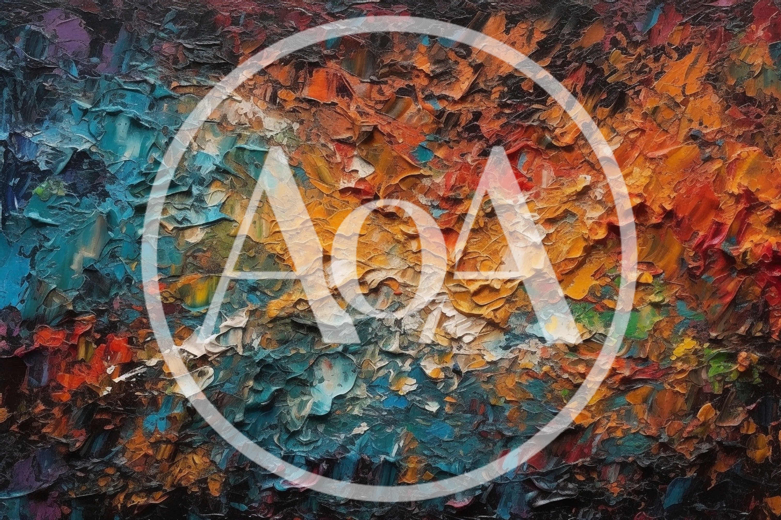 Abstract Oil Painting With Thick Impasto Texture