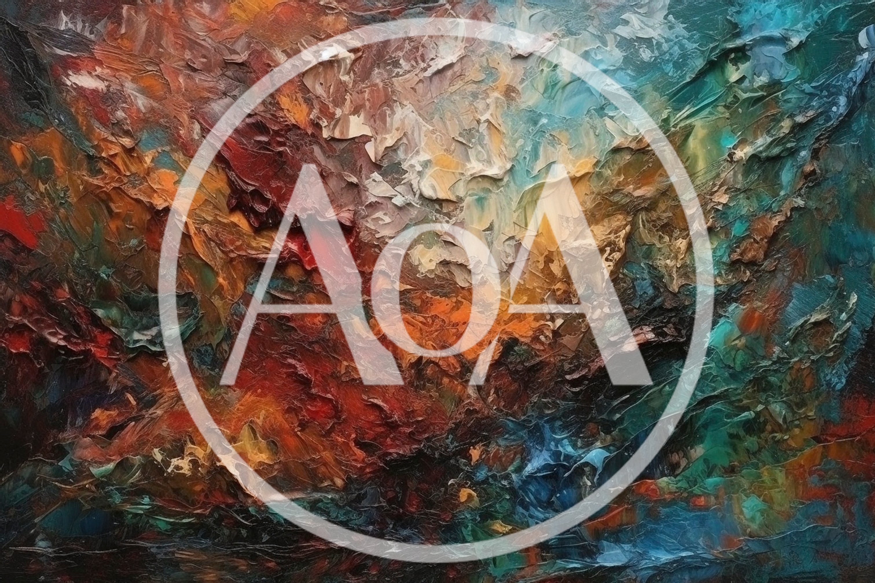 Abstract Oil Painting With Thick Impasto Texture