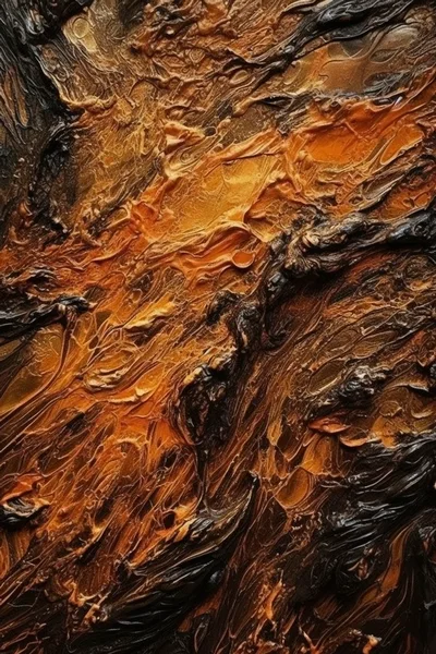 Abstract Oil Painting With Thick Textured Impasto Strokes