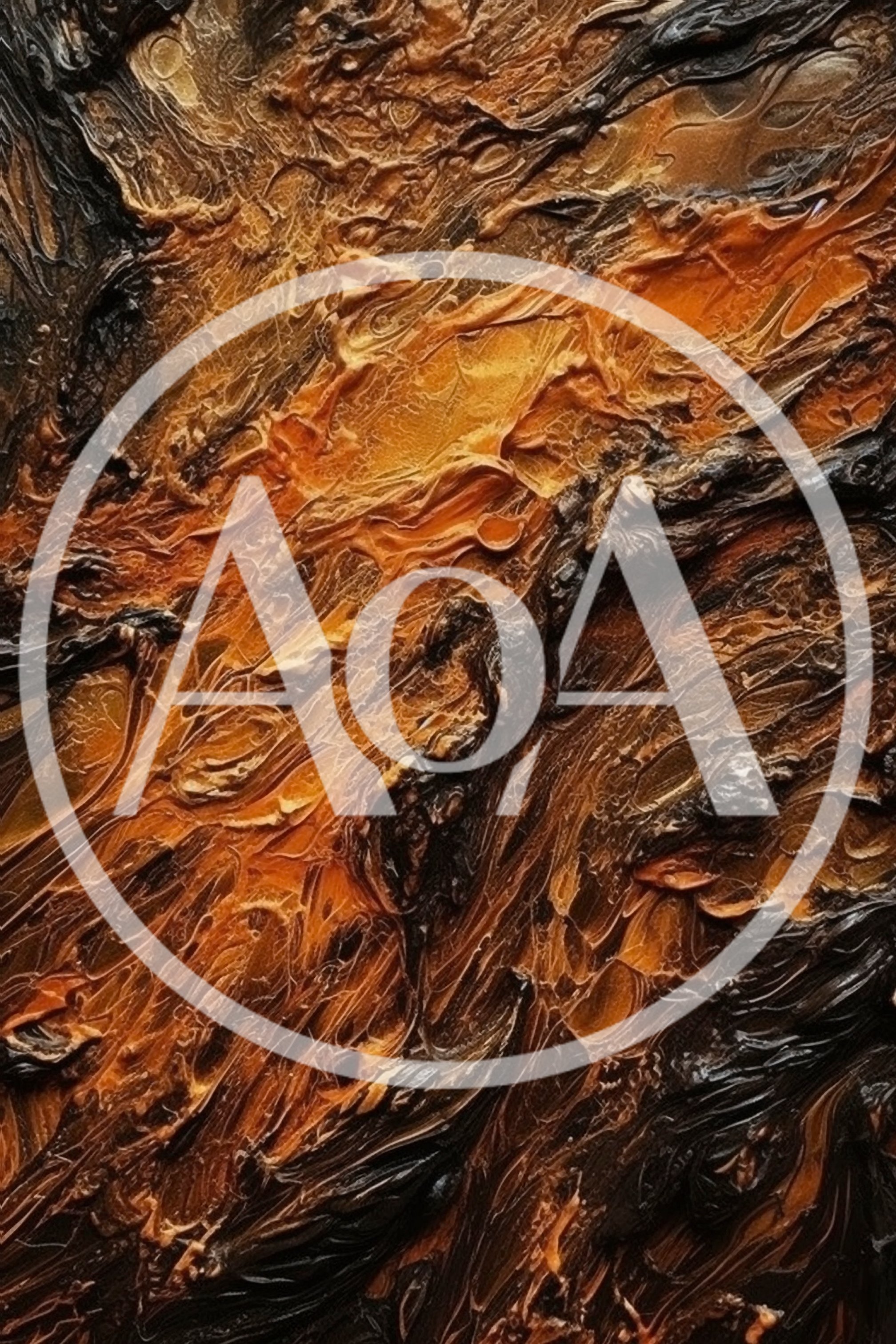 Abstract Oil Painting With Thick Textured Impasto Strokes