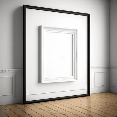 Empty White Picture Frame On A Minimalist Wall