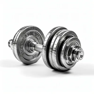 Adjustable Metal Dumbbell Isolated On White Background