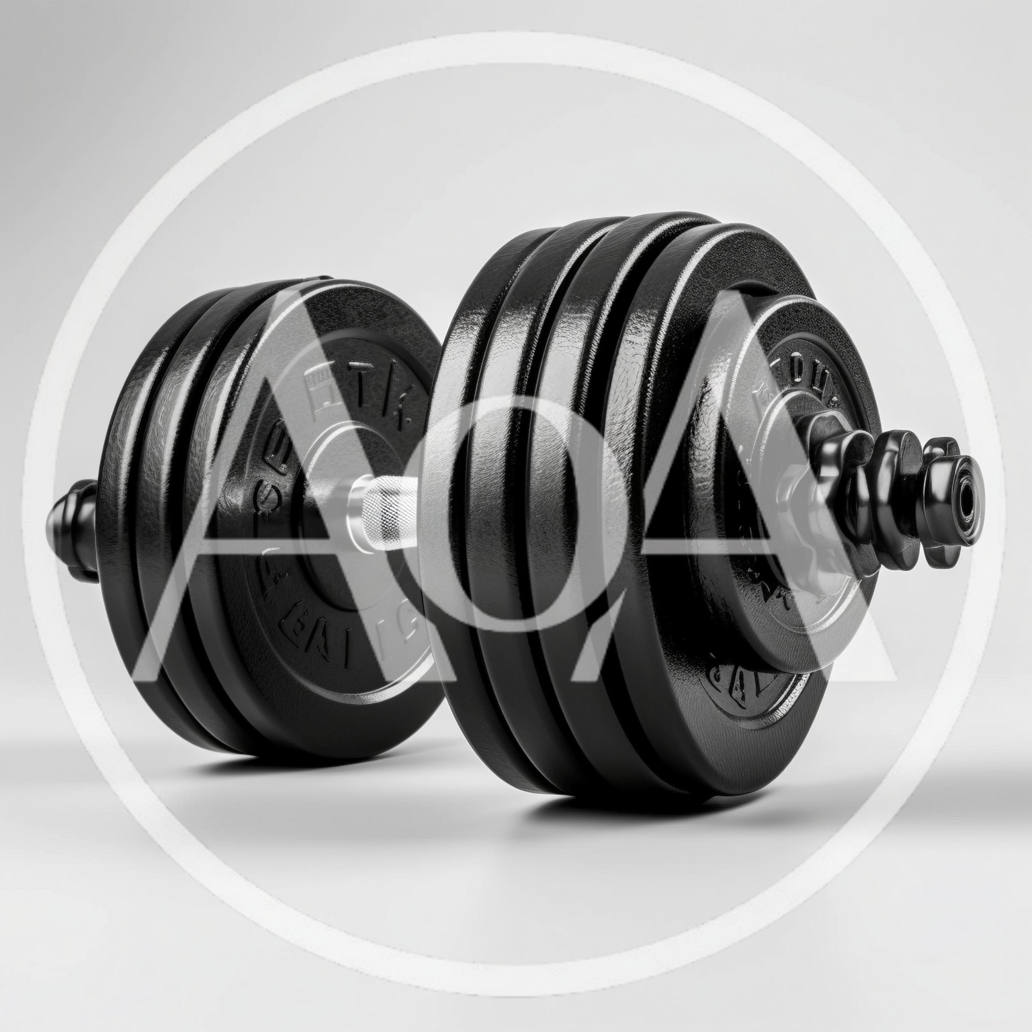 Adjustable Black Metal Dumbbell On White Background