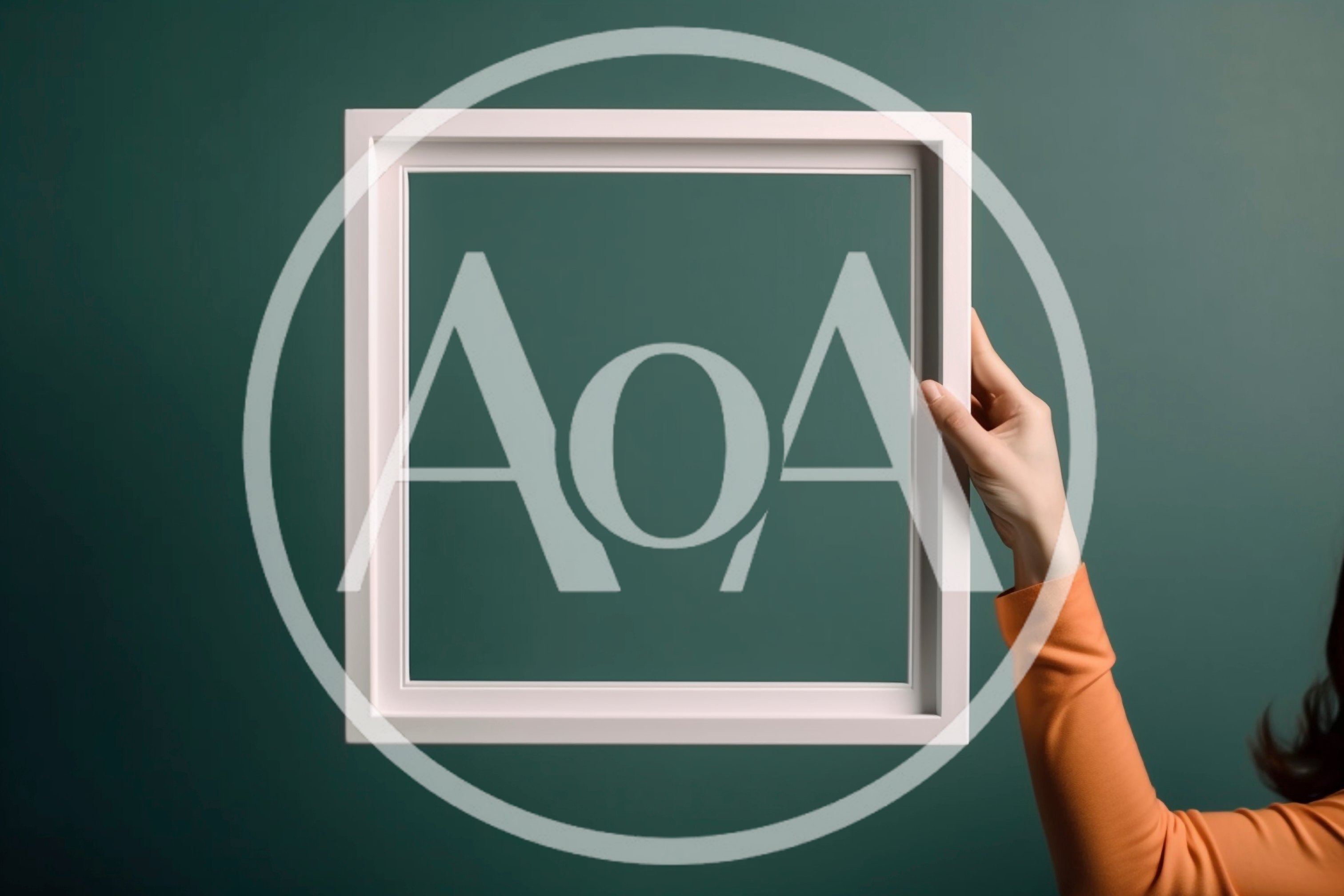 Woman Holding A Blank White Picture Frame