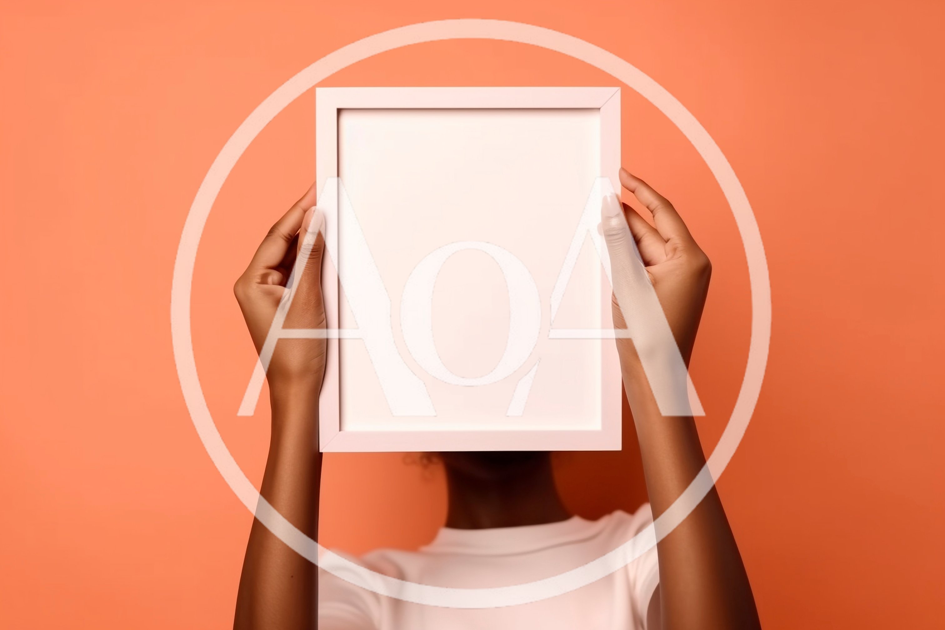 Person Holding Blank White Picture Frame