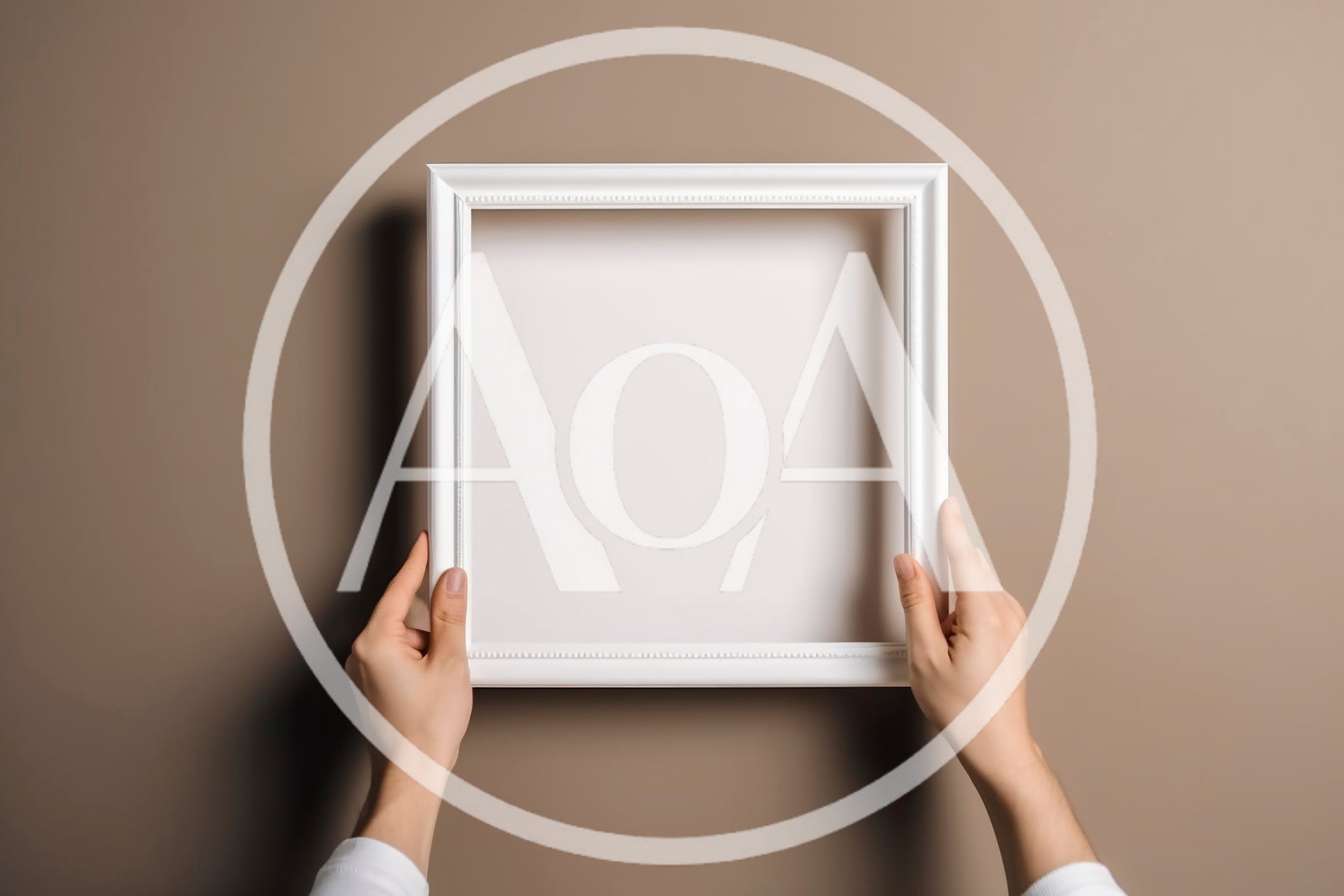 Hands Holding A Blank White Picture Frame