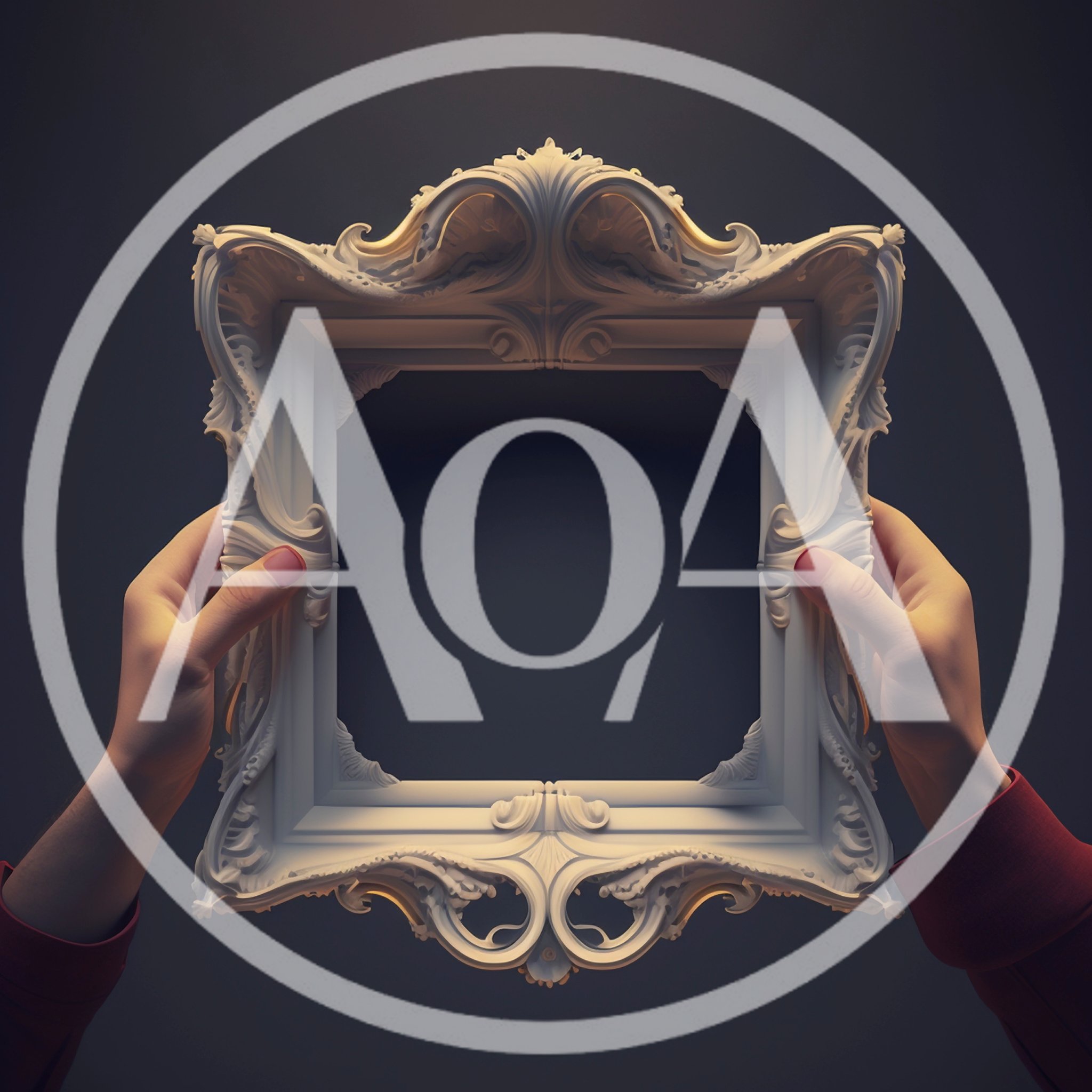 Hands Holding An Ornate Baroque Picture Frame