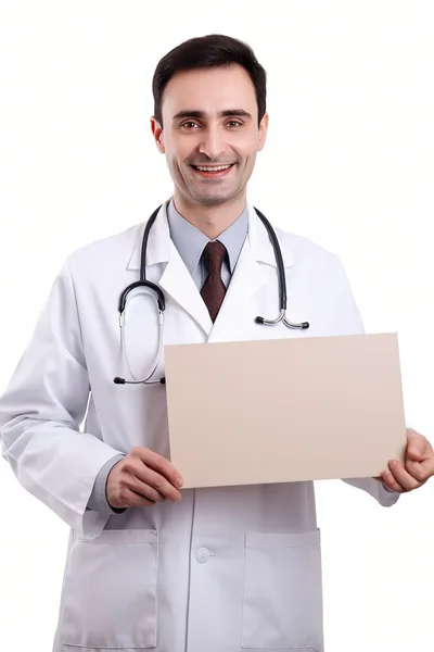Male Doctor Holding A Blank Sign