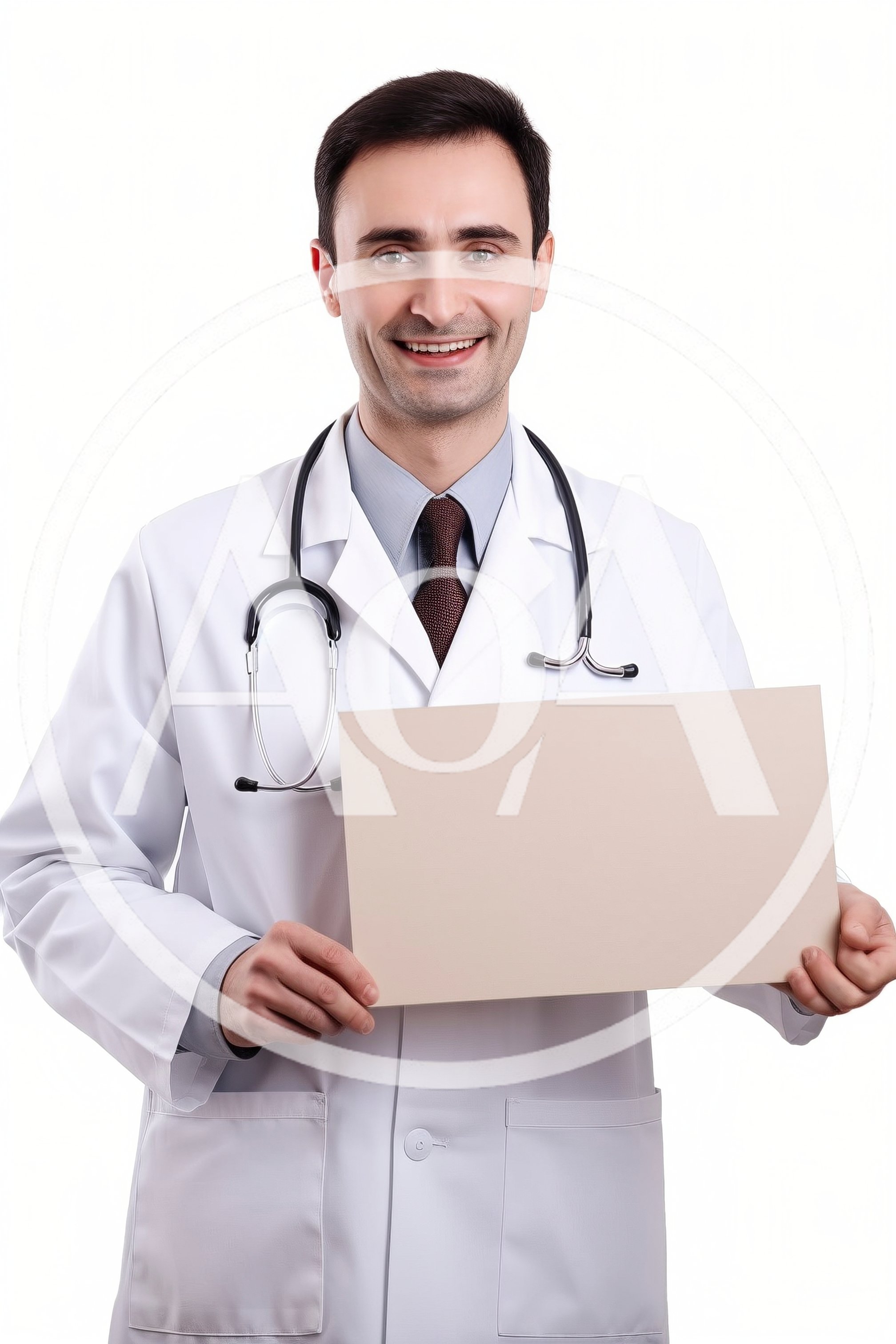 Male Doctor Holding A Blank Sign