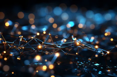 Abstract Digital Network Connection With Glowing Nodes