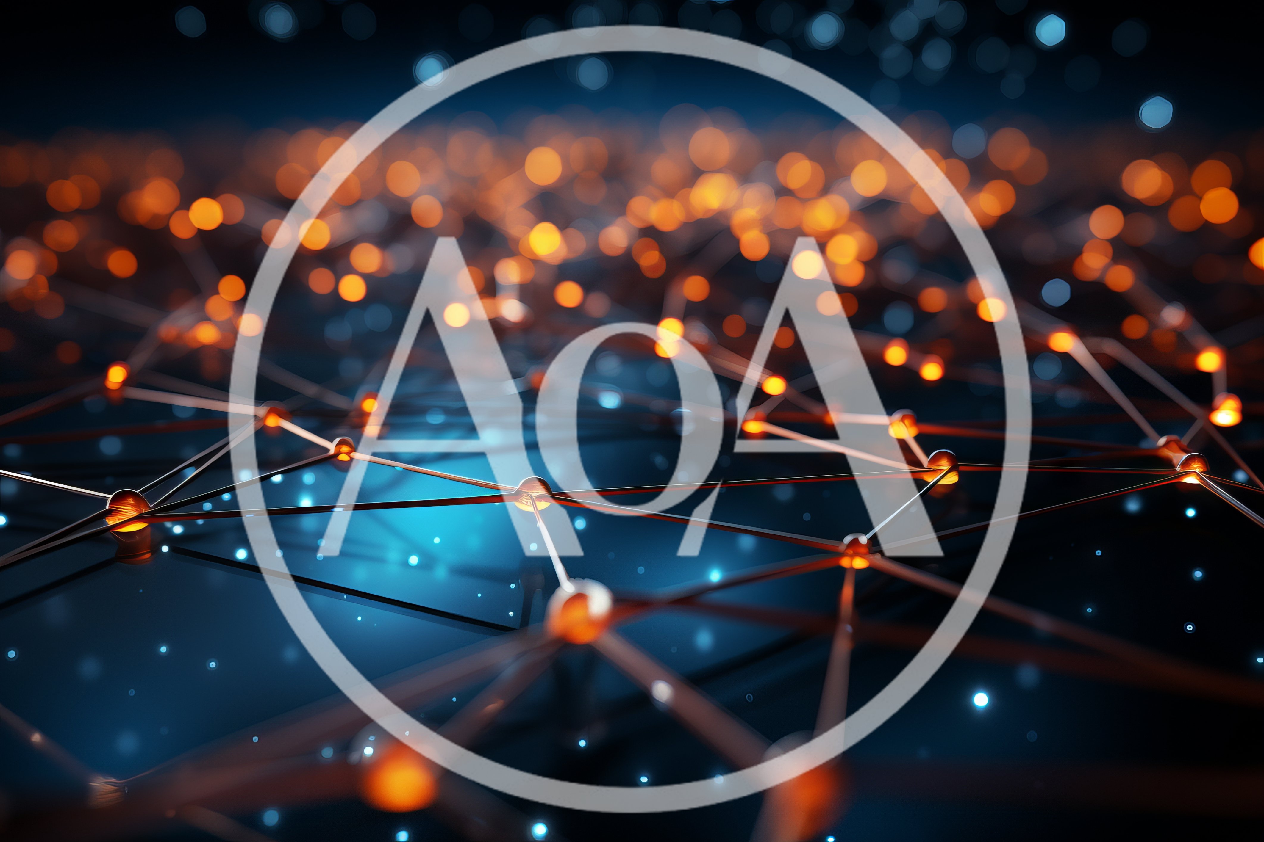 Abstract Digital Network Connection With Glowing Nodes