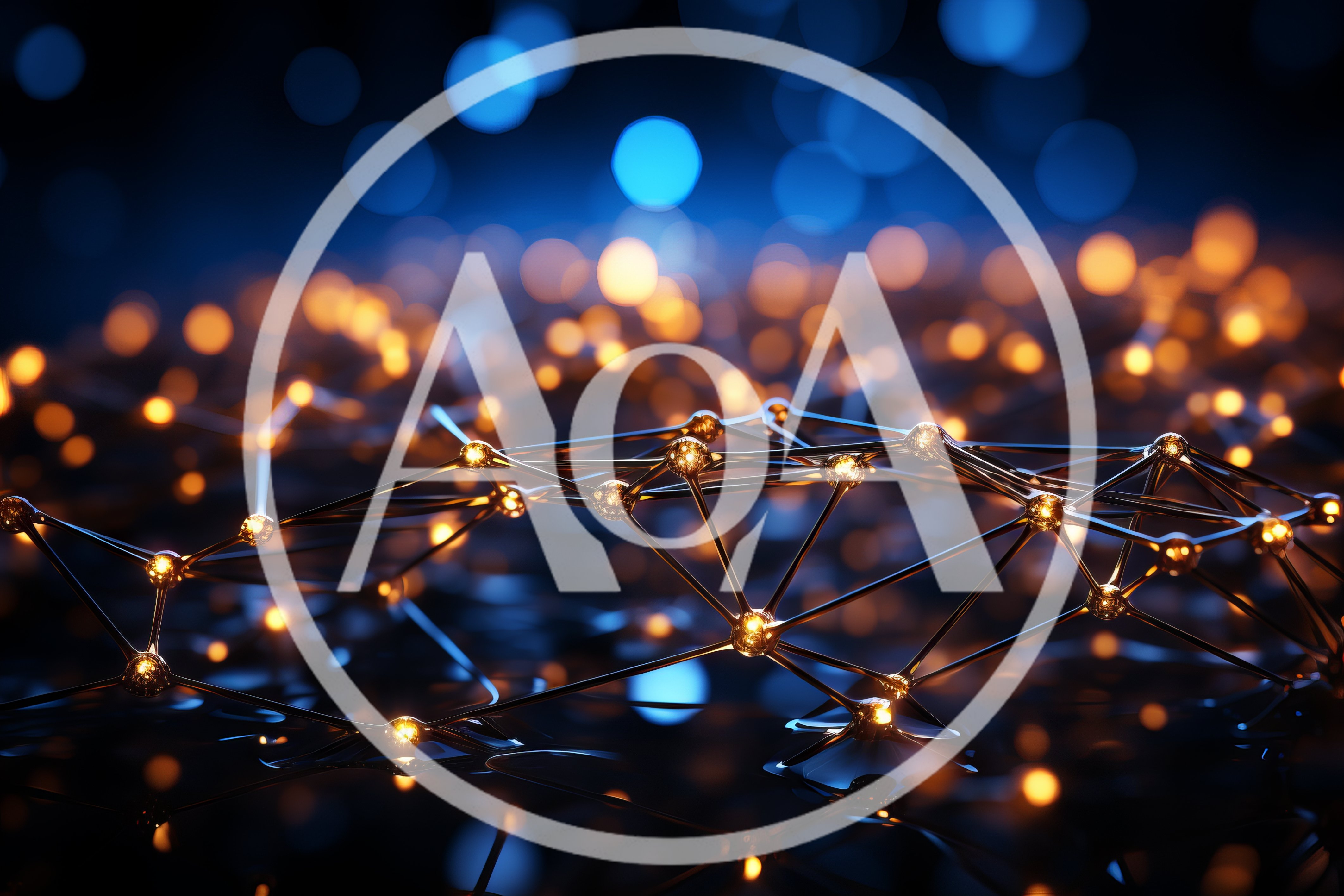 Abstract Digital Network Connection With Glowing Nodes