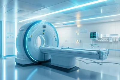 Modern Medical MRI Scanner in Hospital Imaging Room