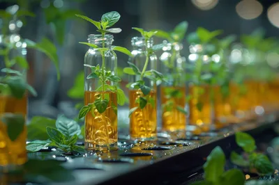 Hydroponic Herb Propagation In Glass Vials