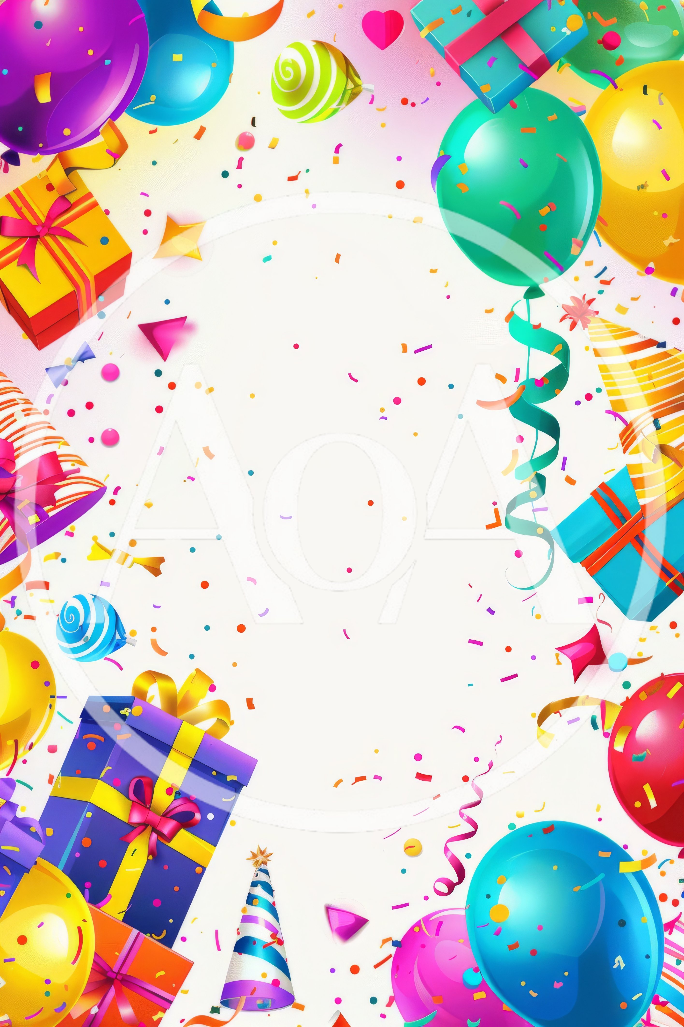Festive Birthday Celebration Background With Balloons And Gifts