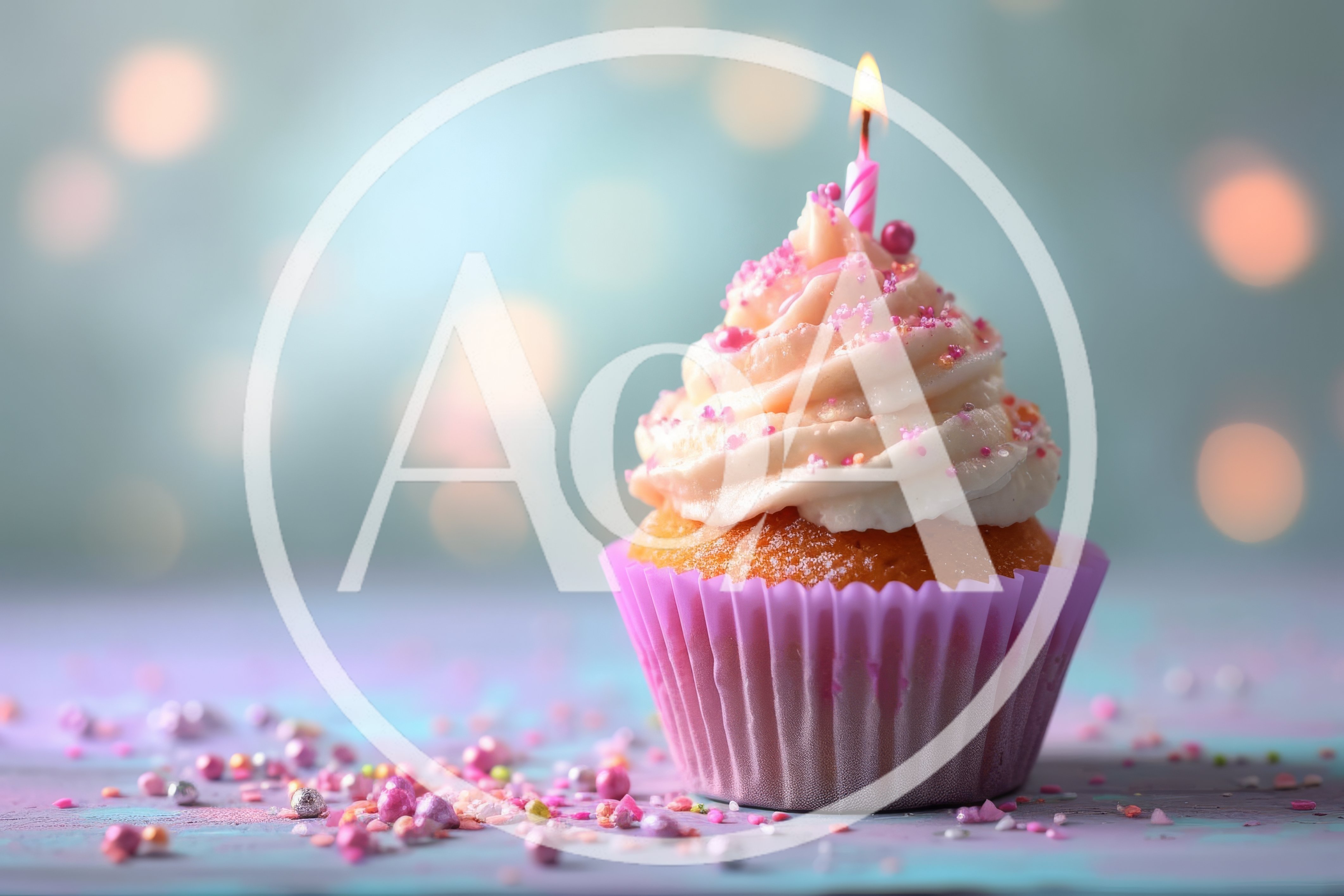 Single Birthday Cupcake With Lit Candle