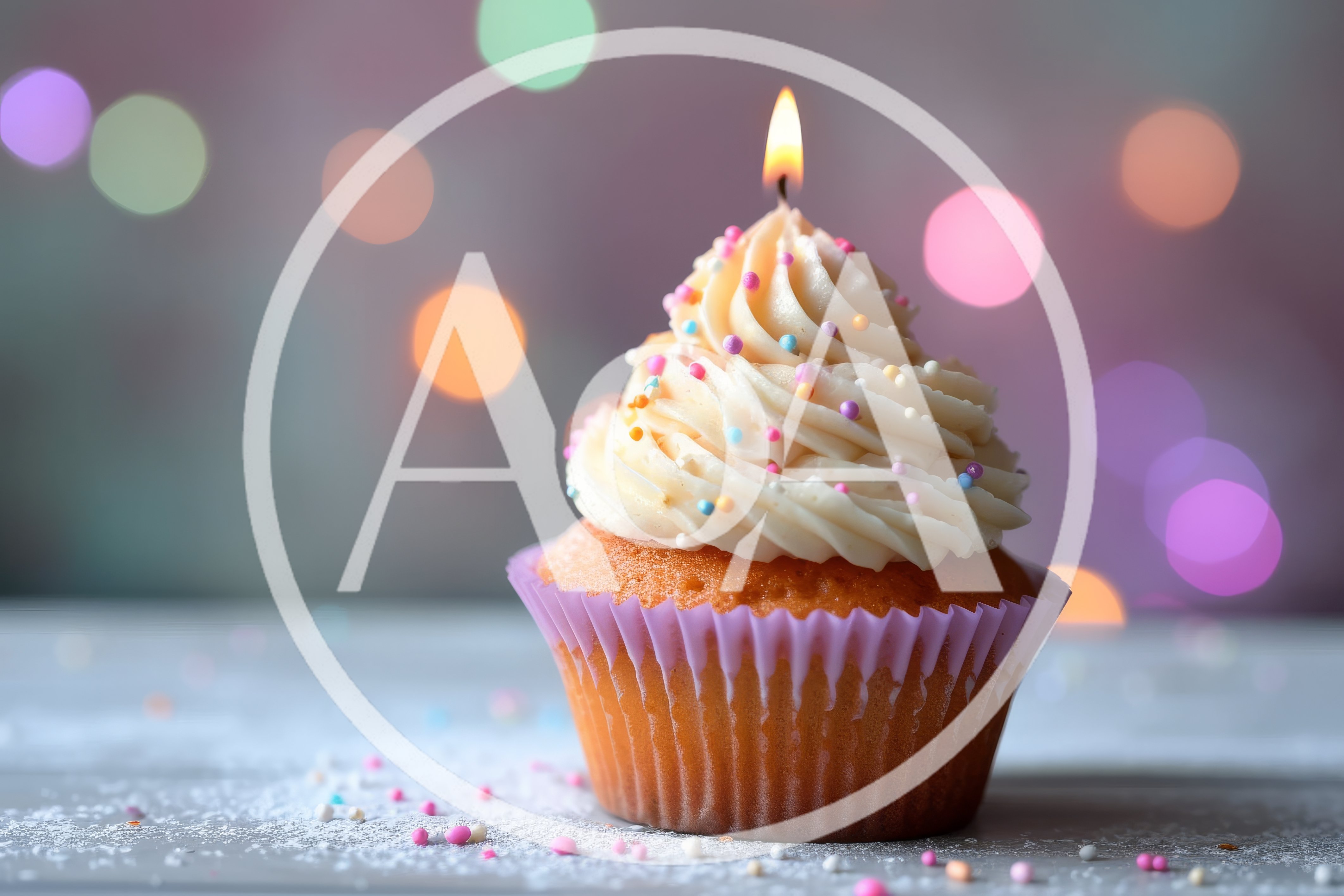Single Birthday Cupcake With Lit Candle