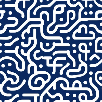 Seamless Abstract Pattern With White Lines On Blue
