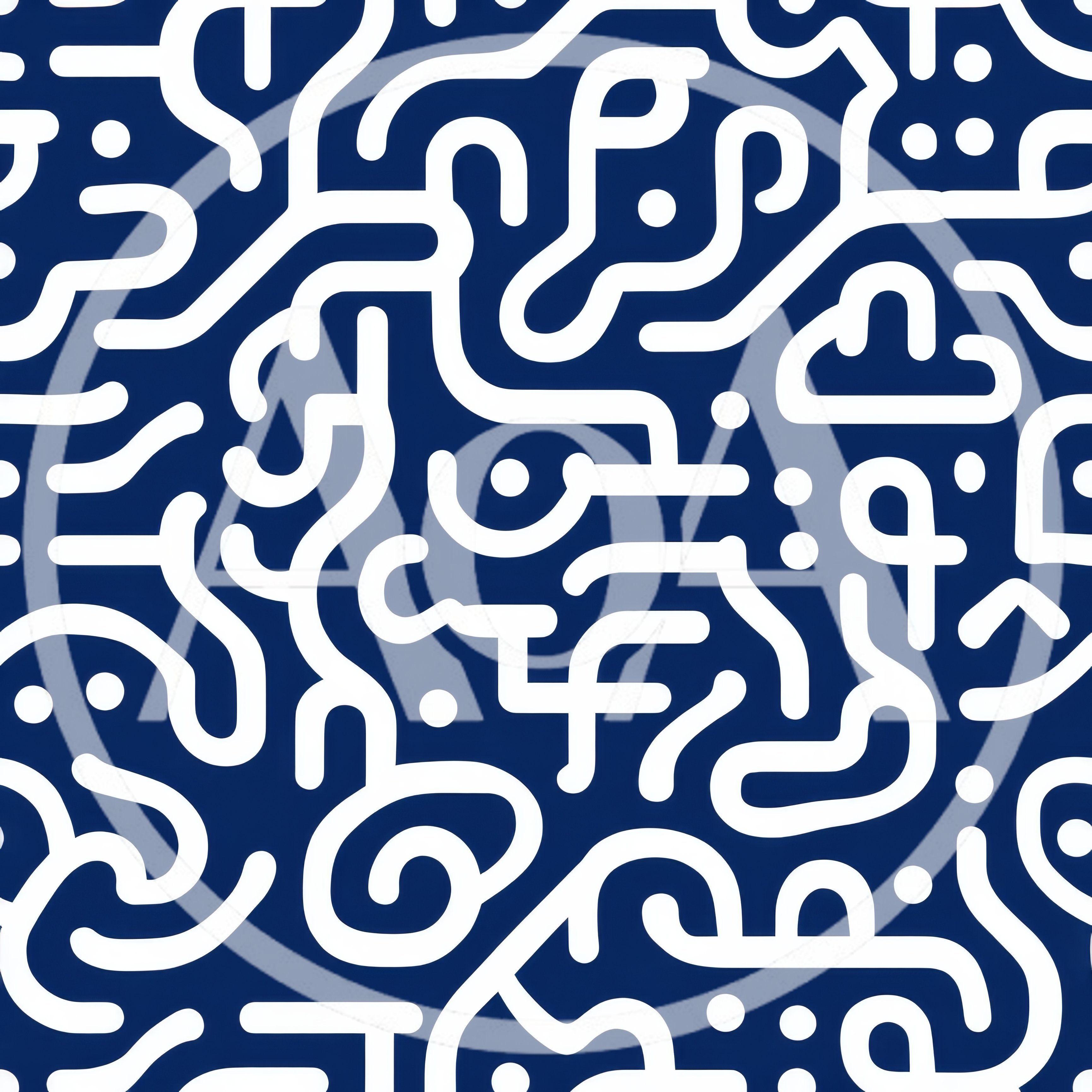 Seamless Abstract Pattern With White Lines On Blue
