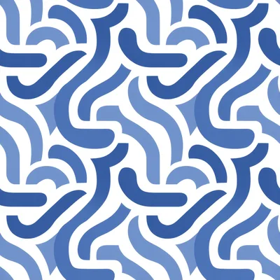 Seamless Abstract Pattern With Blue Wavy Lines