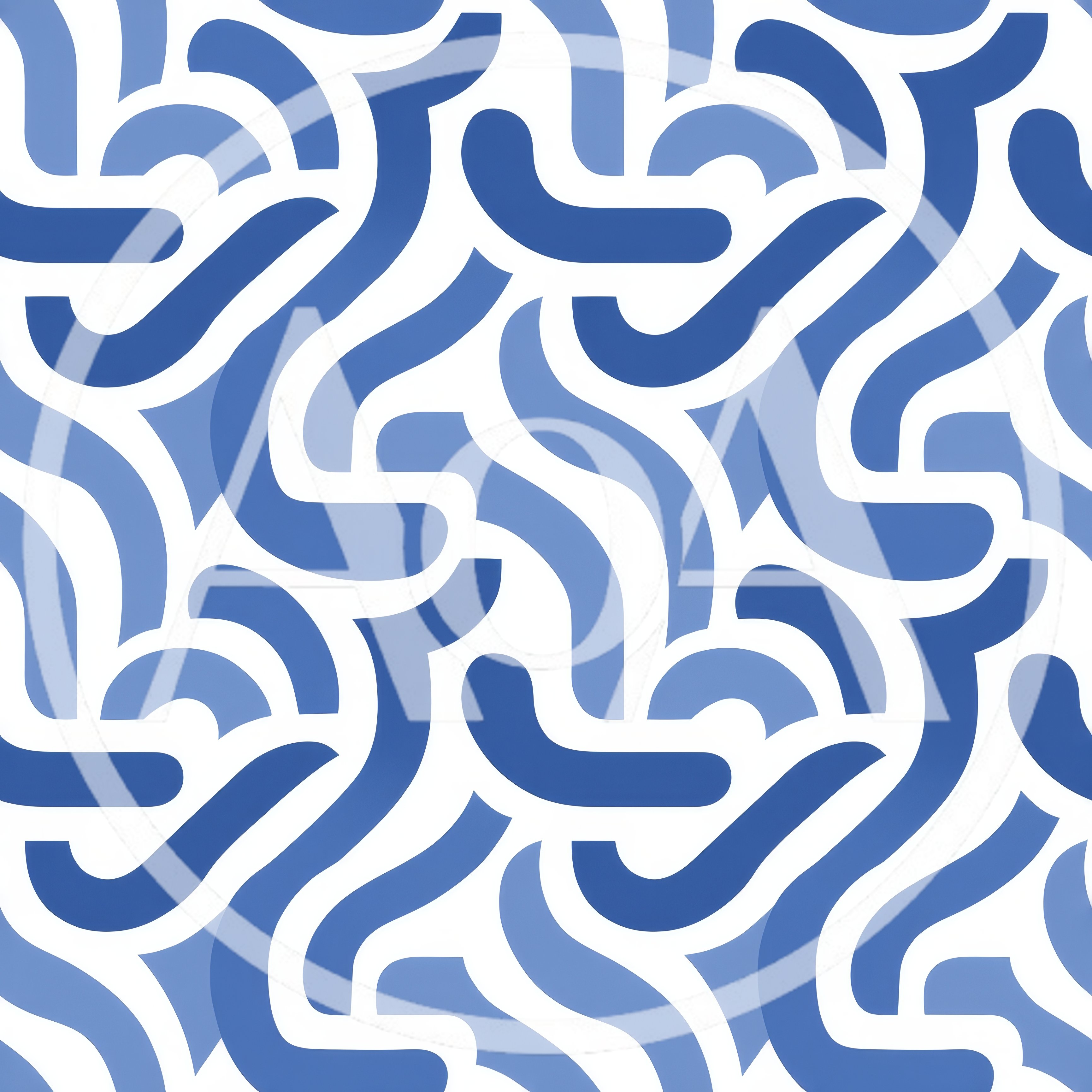 Seamless Abstract Pattern With Blue Wavy Lines