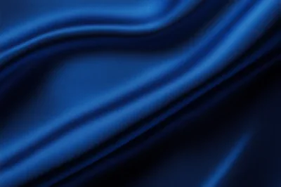 Abstract Blue Silk Fabric With Elegant Folds