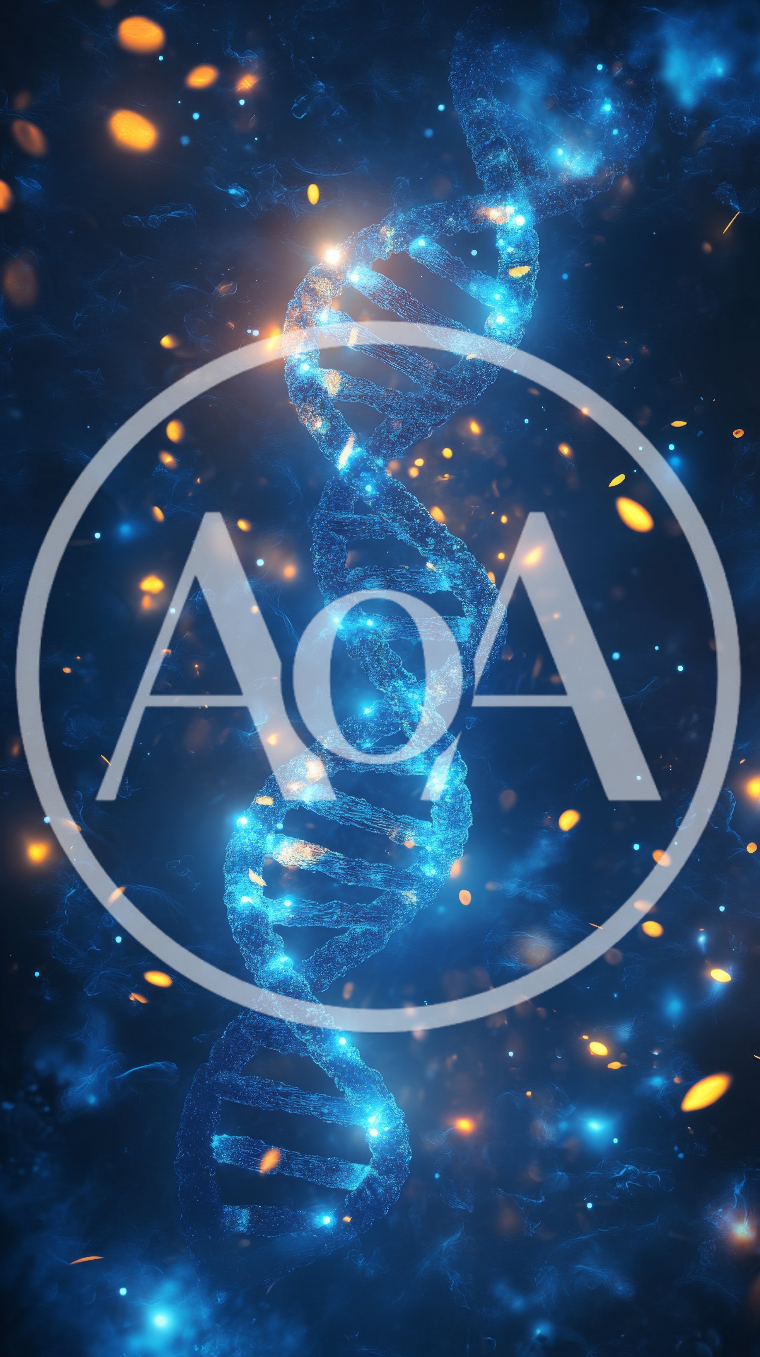 Glowing Blue DNA Helix Structure In Deep Space