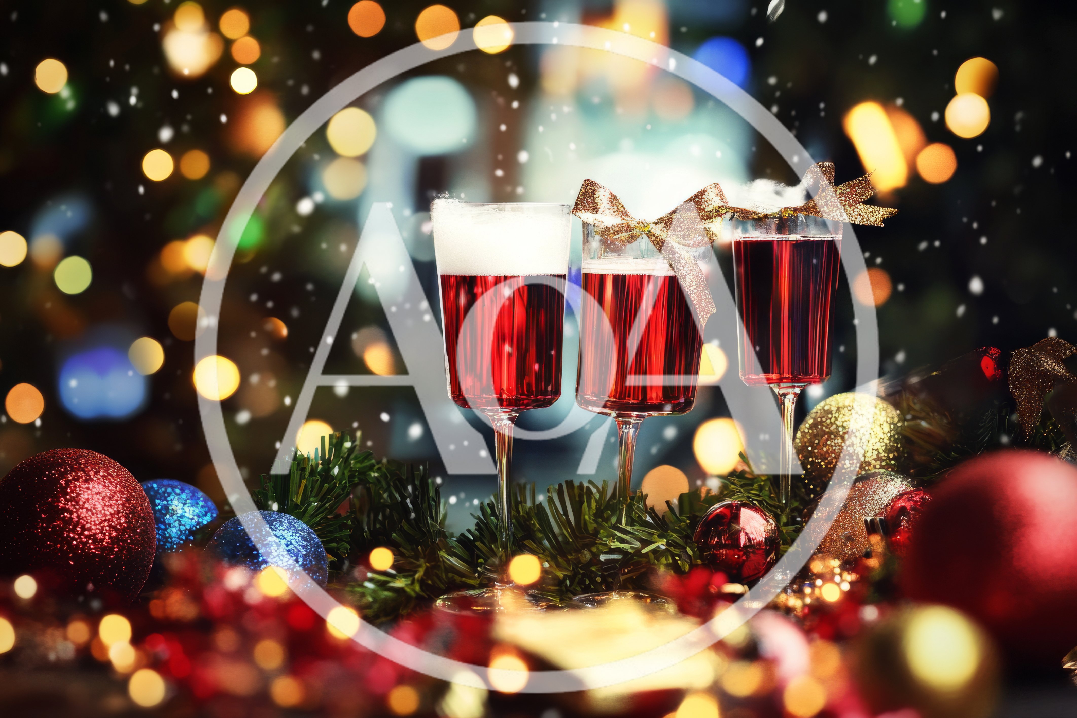 Three Glasses Of Red Christmas Cocktail
