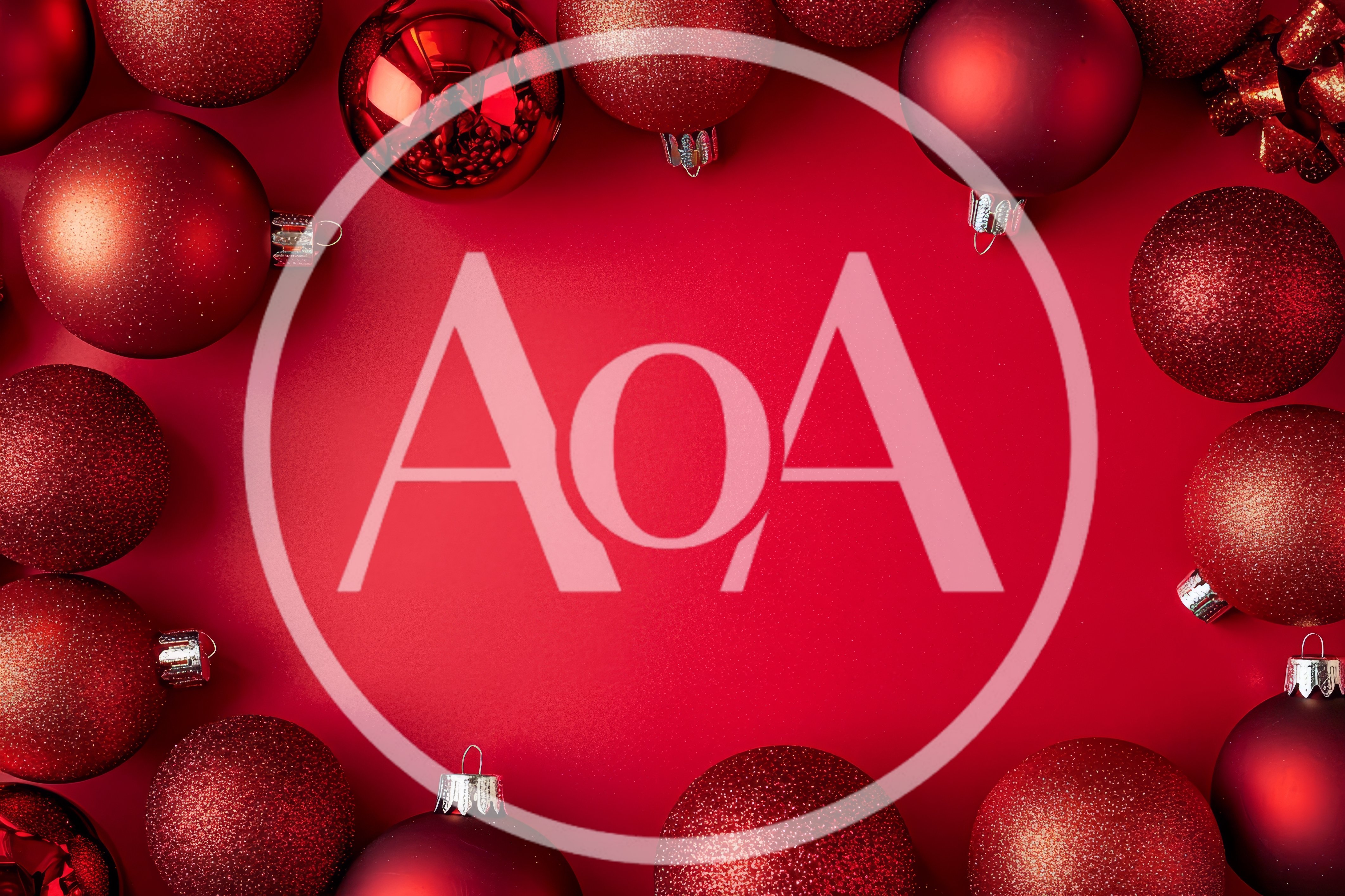 Red Christmas Ornaments Arranged In A Frame