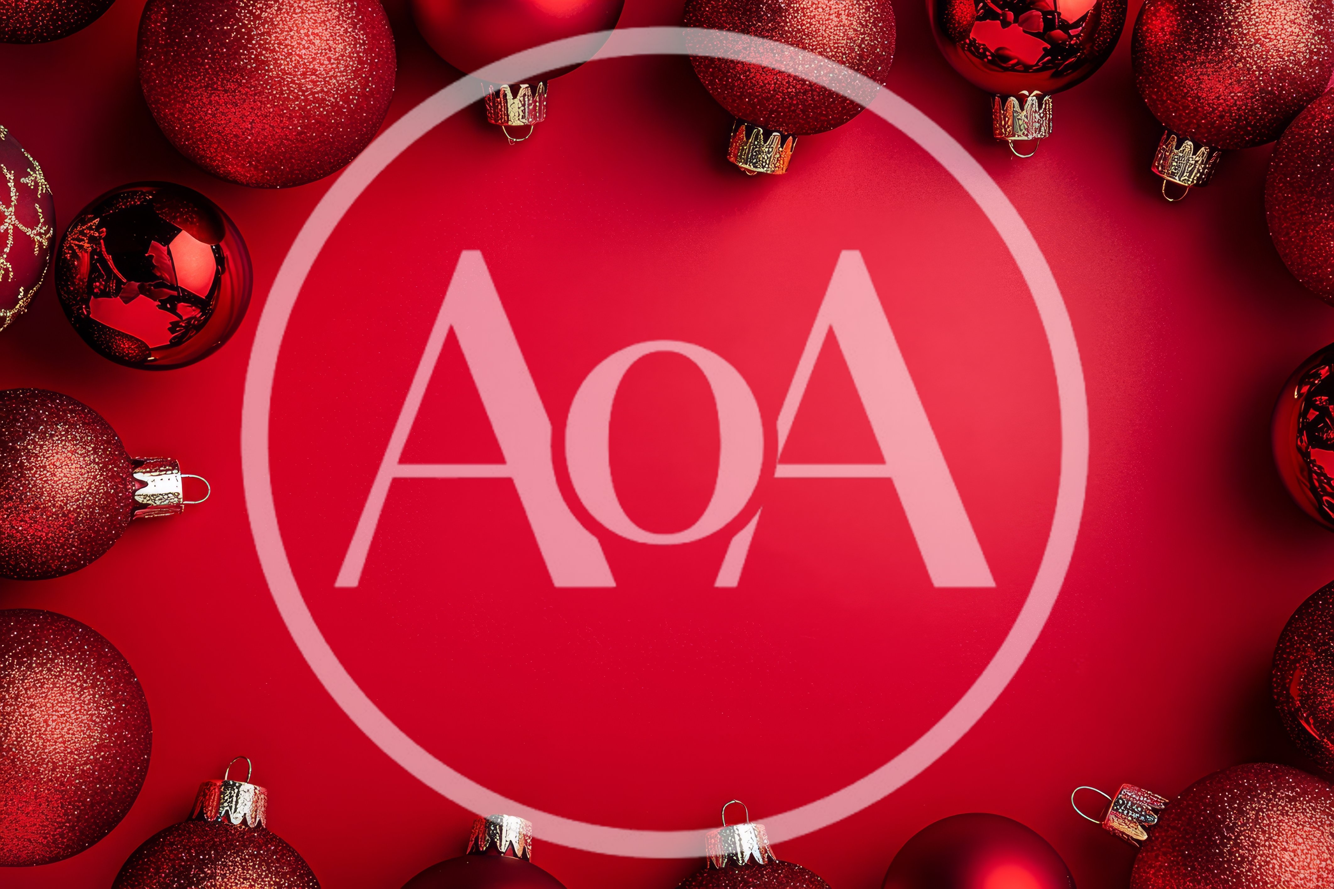 Red Christmas Ornaments Arranged In A Frame