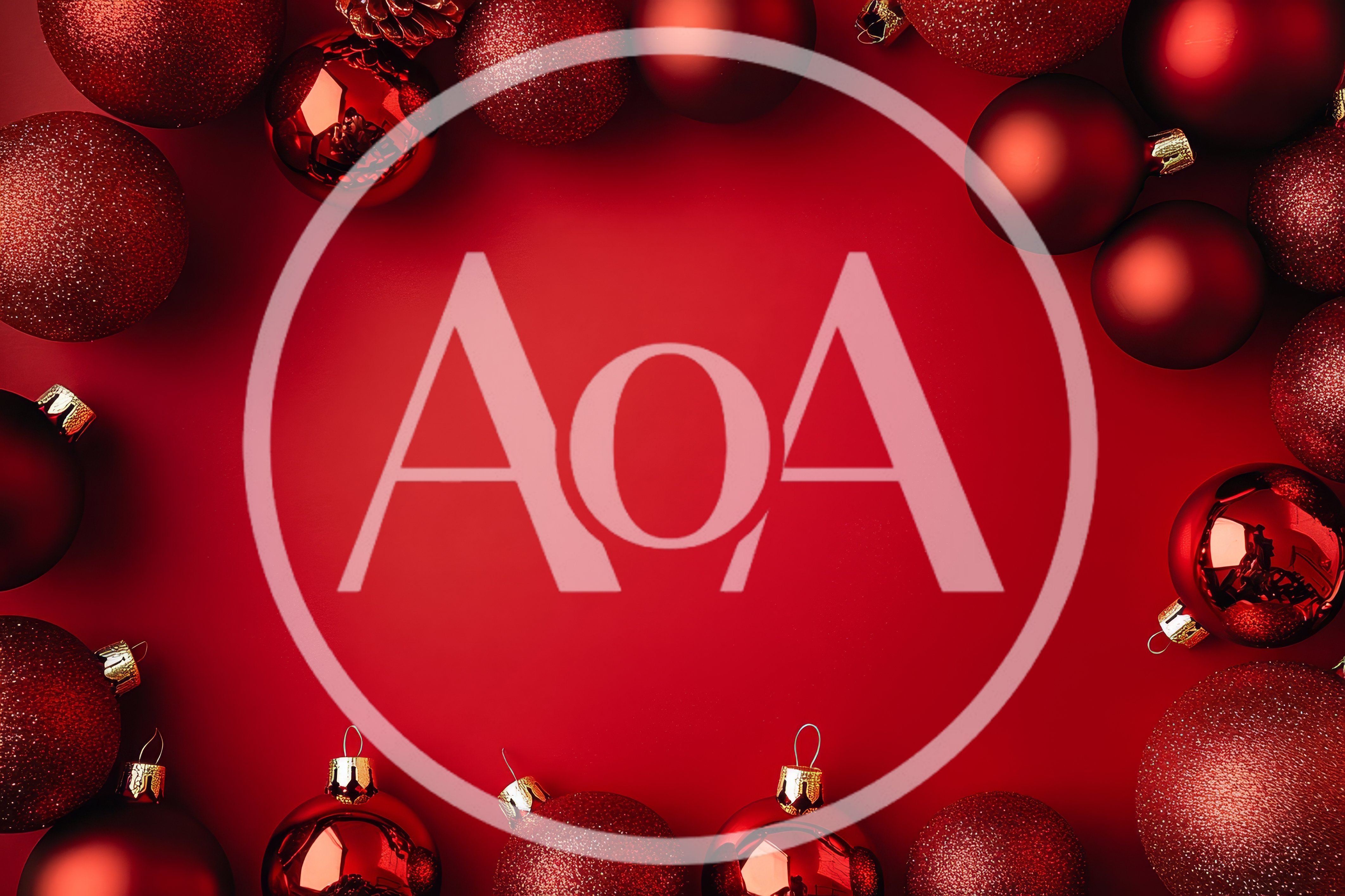 Red Christmas Ornaments Arranged In A Frame