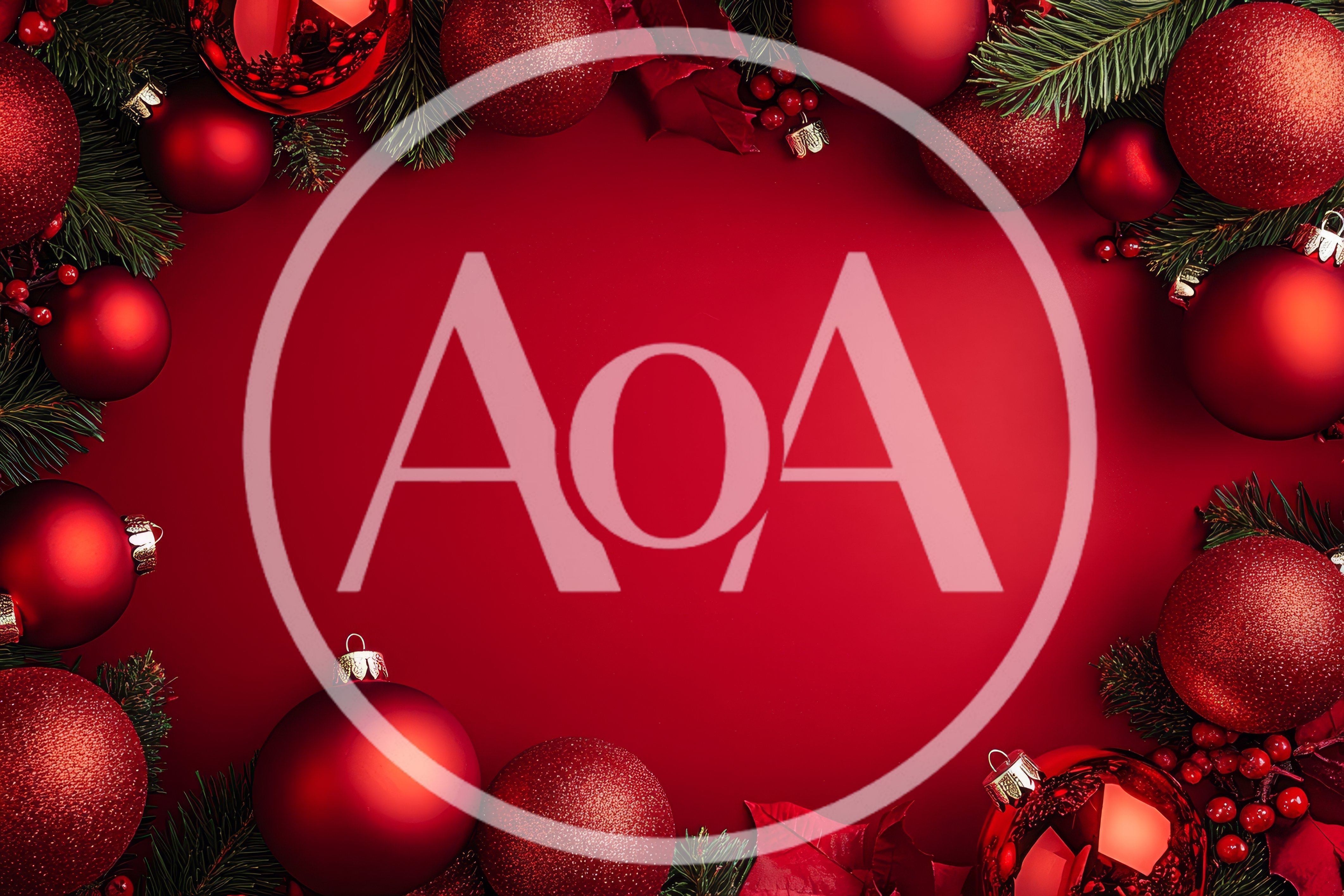 Red Christmas Ornament Border Frame on Red Background