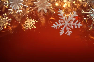 Festive Christmas Background With Decorative Snowflakes