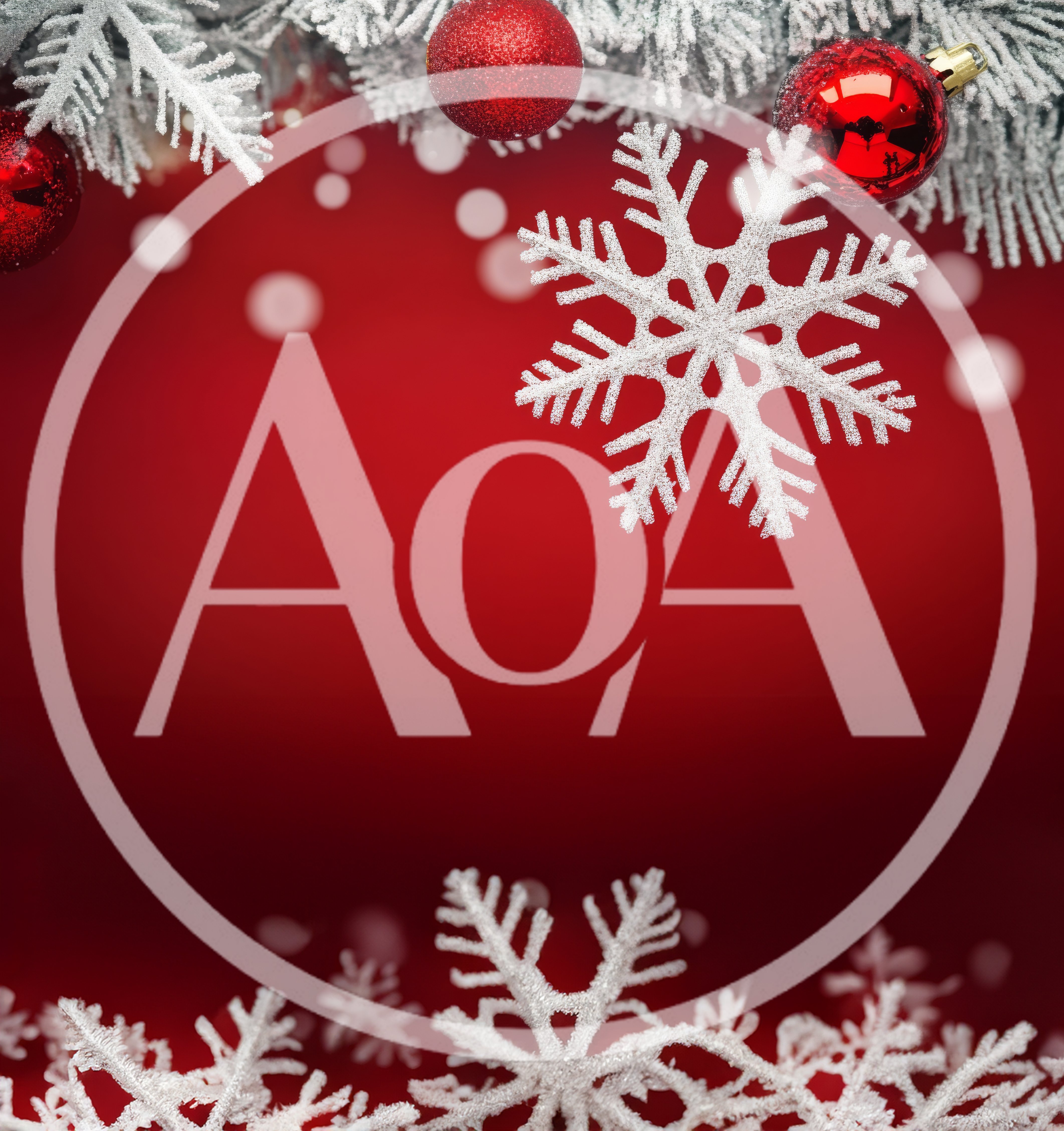 Christmas Background With Hanging Ornaments And Snowflakes