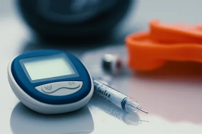 Diabetes Management Tools Including Glucose Meter And Insulin Syringe