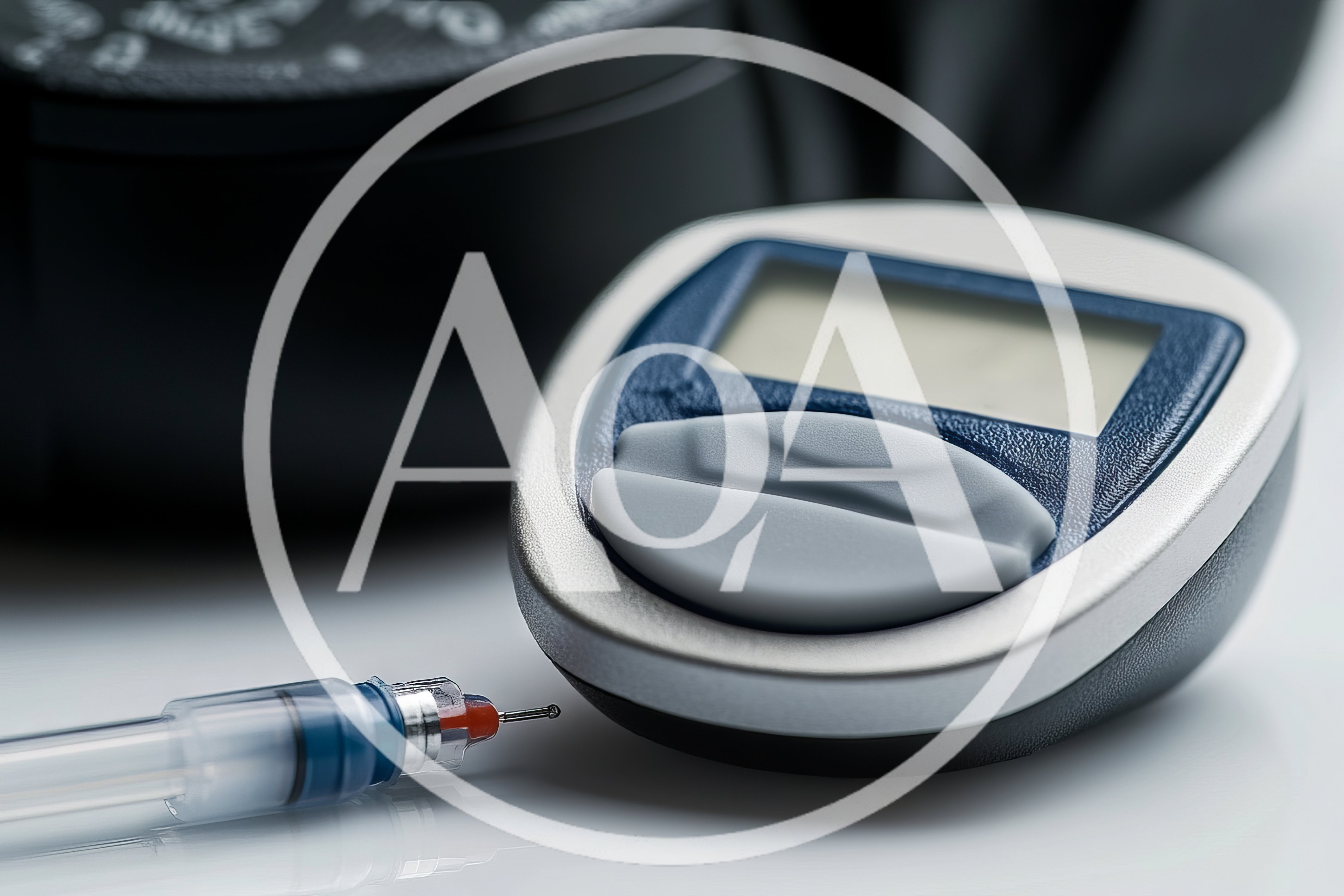 Blood Glucose Meter And Insulin Pen On White Surface