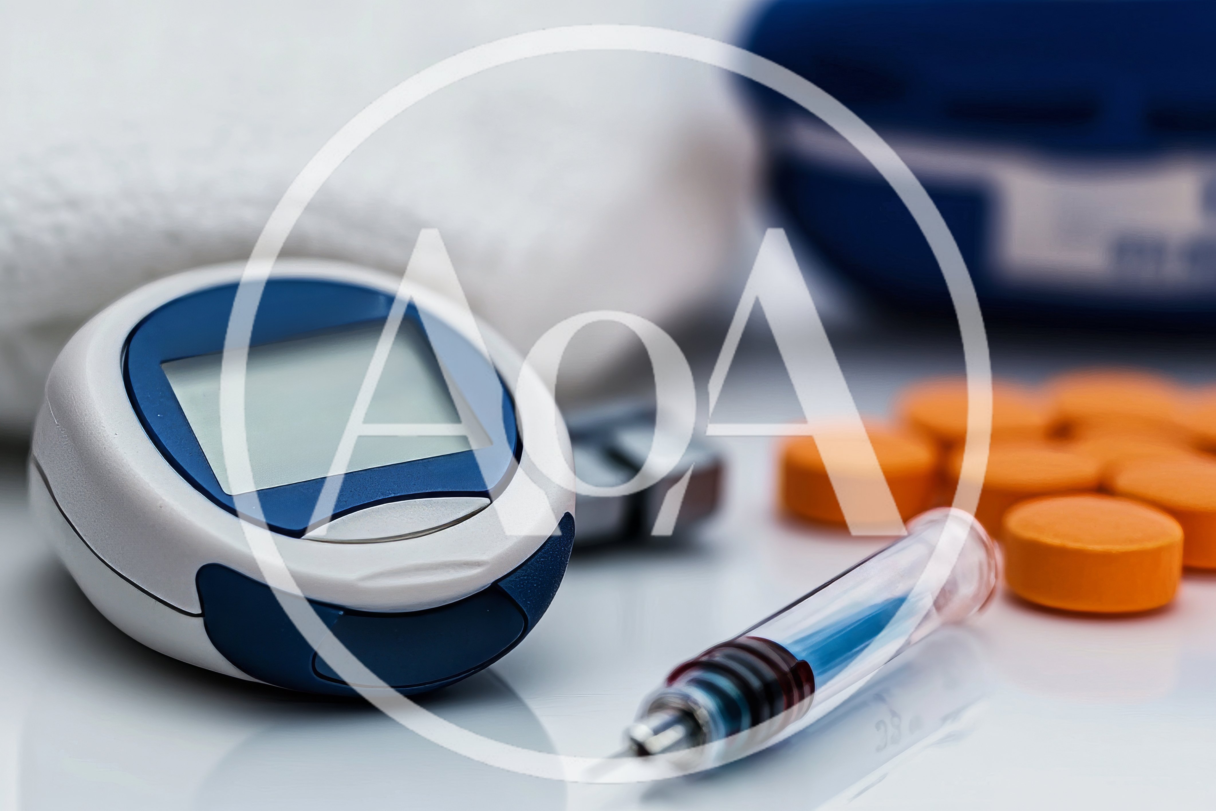 Diabetes Management Tools With Glucose Meter And Syringe