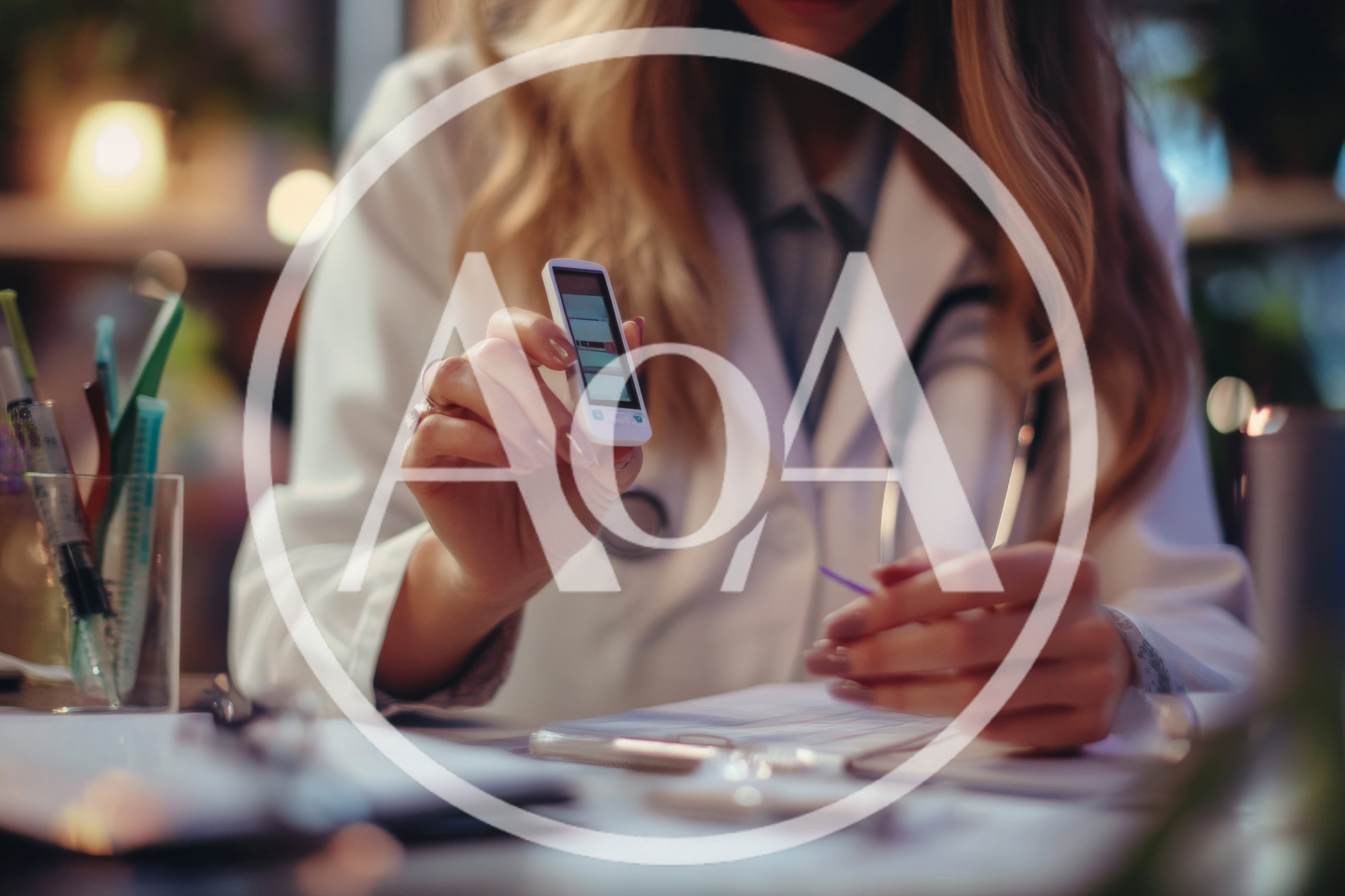 Doctor Holding Glucose Meter In Medical Office