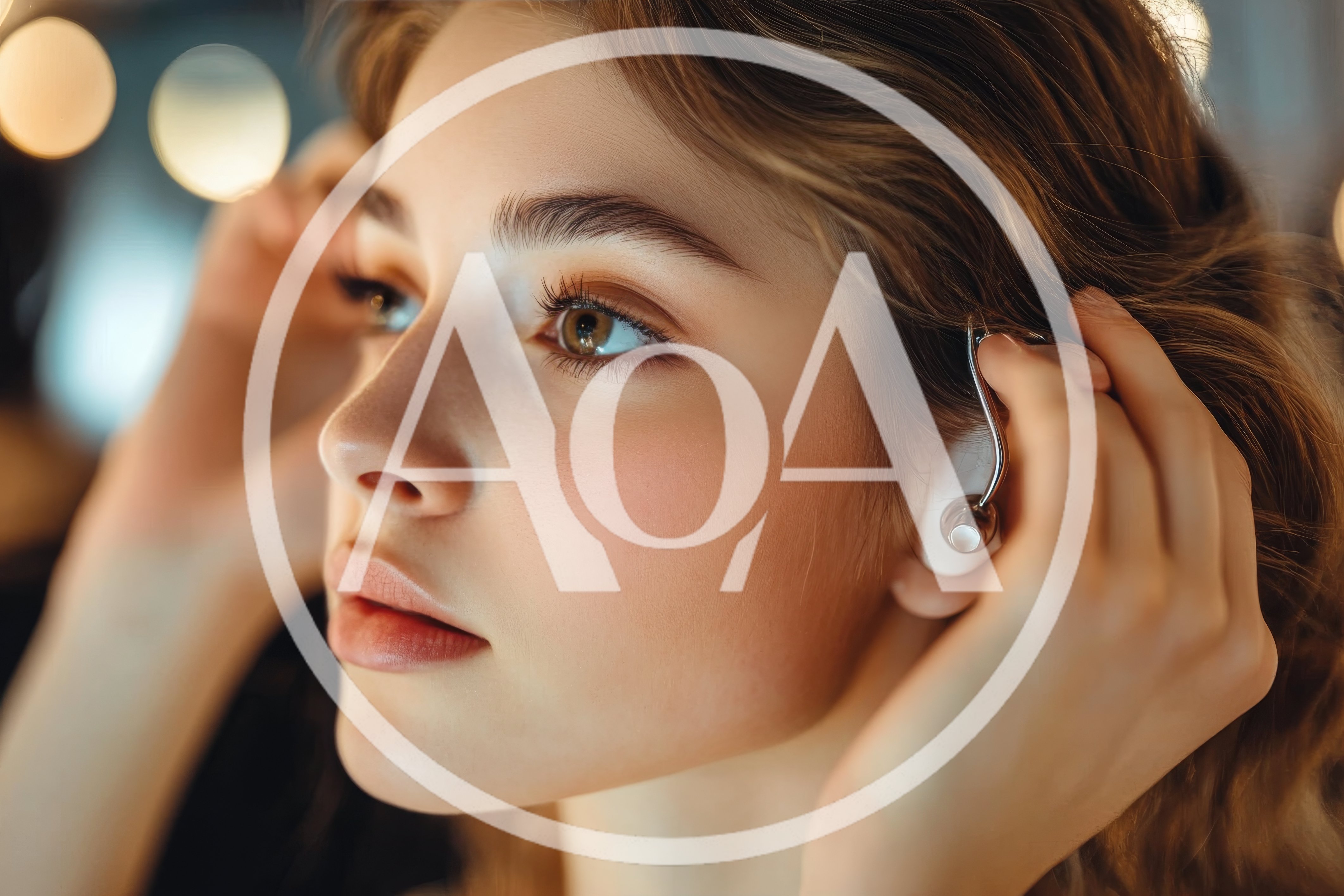 Young Woman Adjusting Her Wireless Earbud