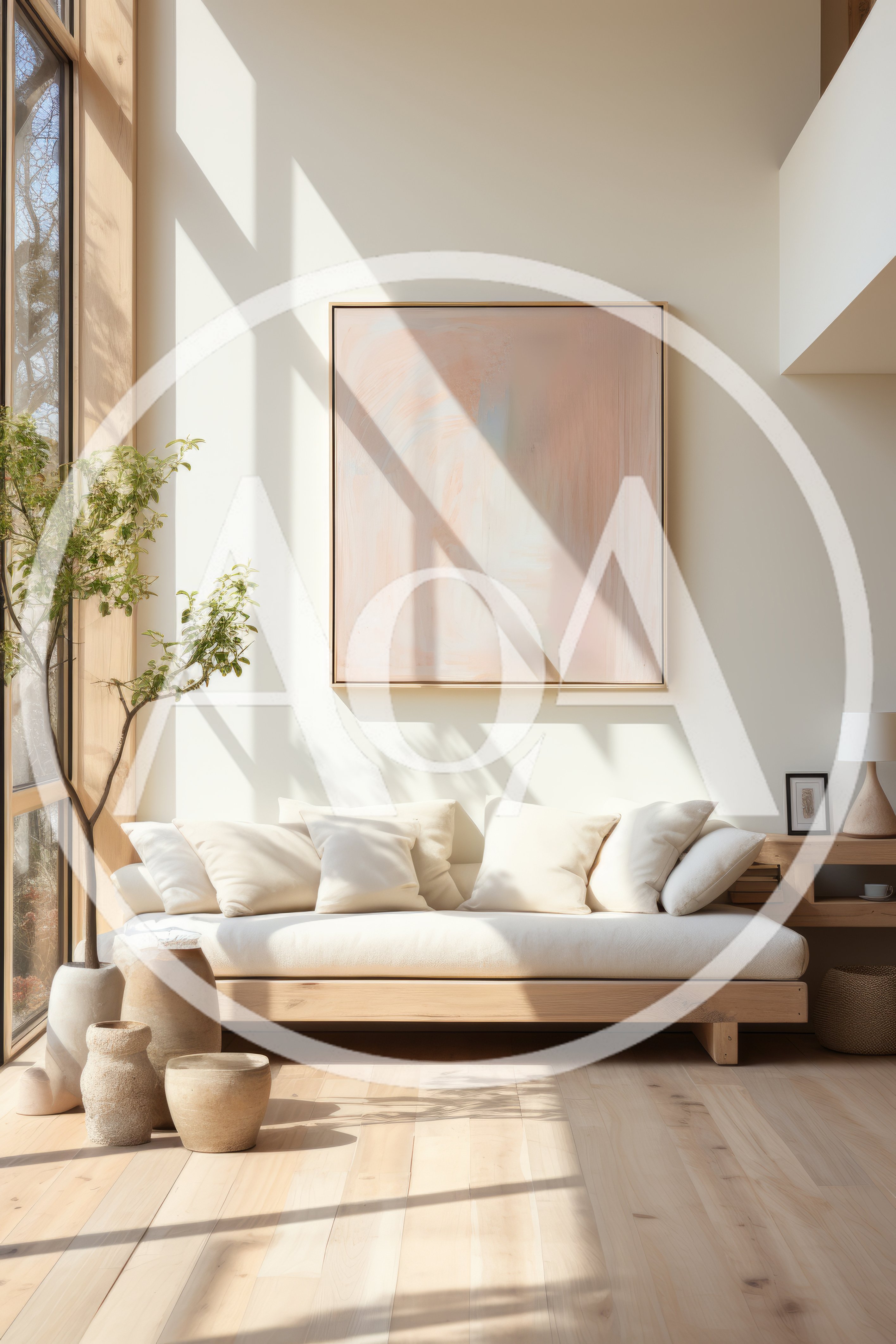 Minimalist Living Room With Natural Light And Art