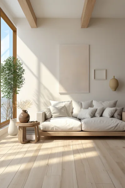 Minimalist Living Room Interior With Neutral Decor