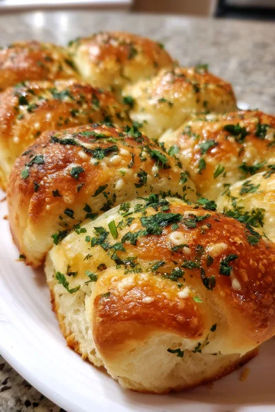 Freshly Baked Garlic Herb Dinner Rolls